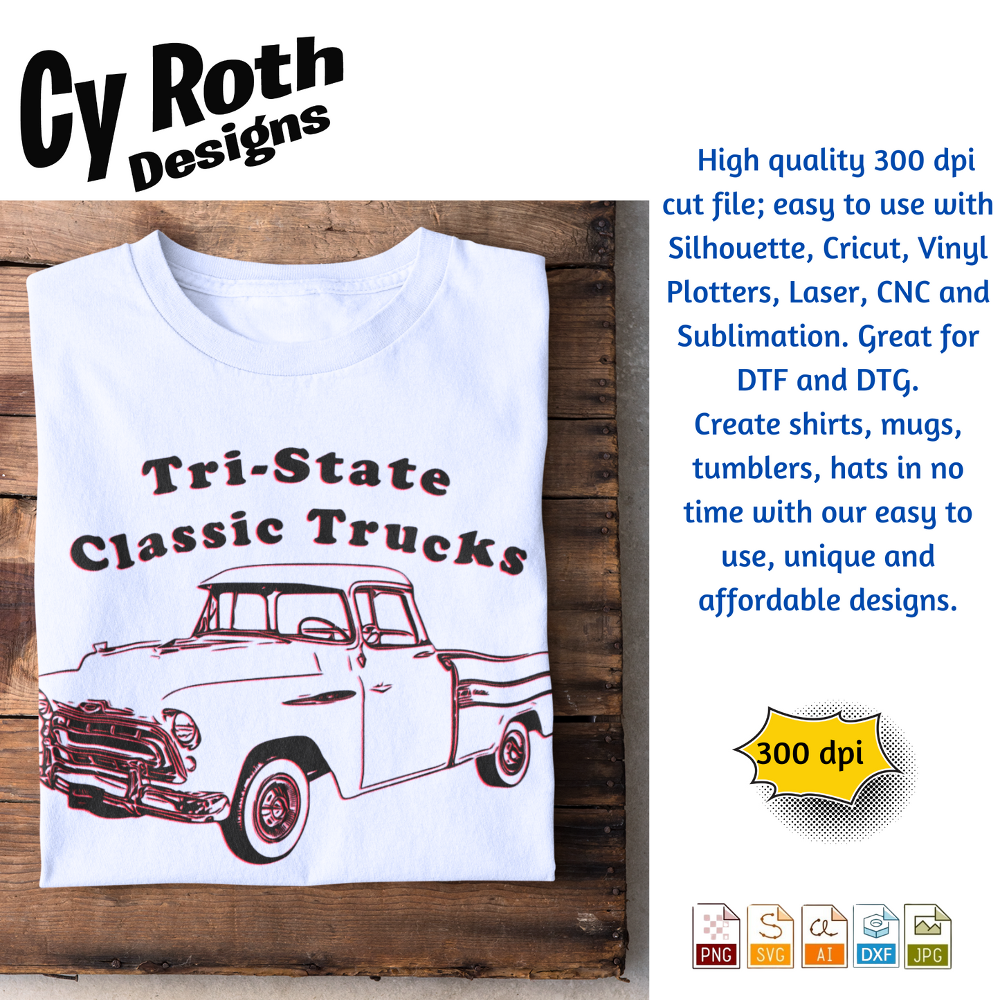 1955 Chevy Cameo Truck svg png jpg ai dxf file, for Silhouette, Cricut, Vinyl Plotters, Laser, CNC and Sublimation. Great for DTF and DTG.