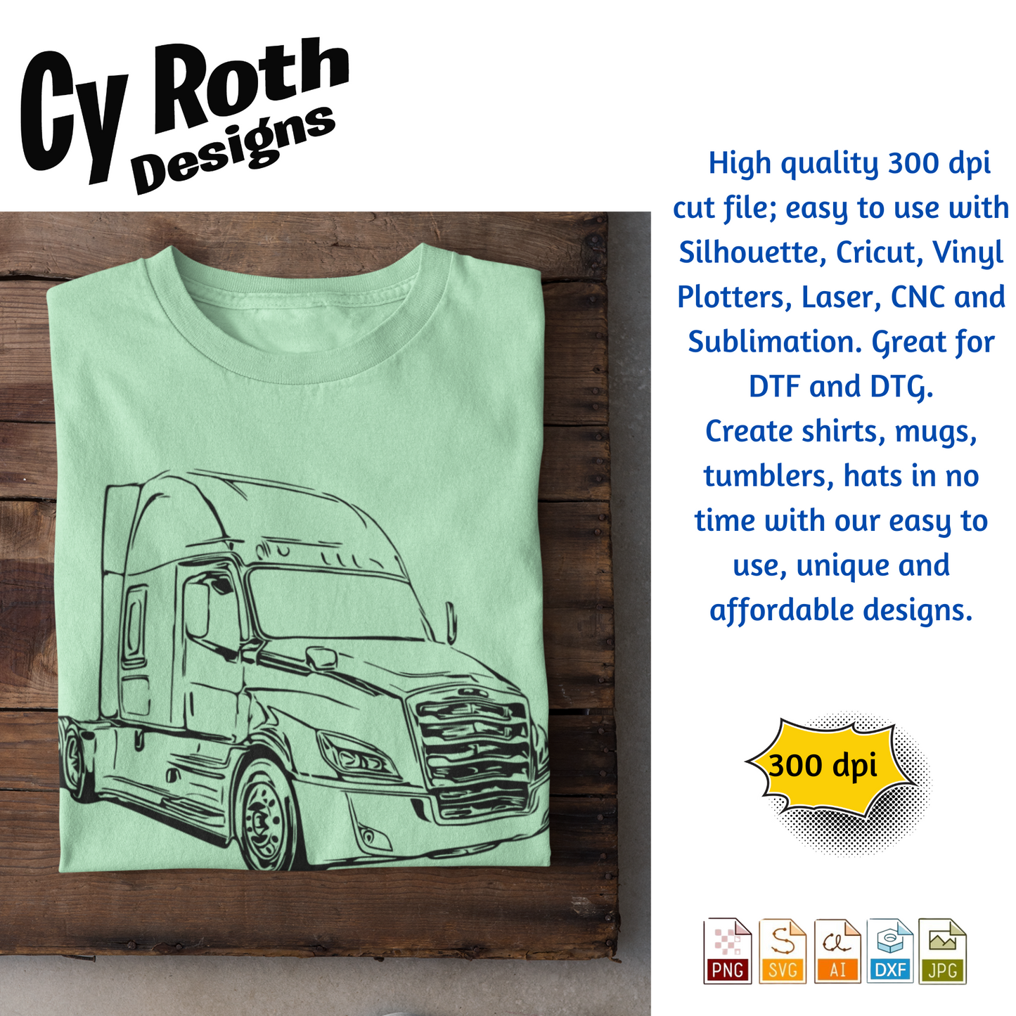 2020 Freightliner svg png jpg ai dxf file, for Silhouette, Cricut, Vinyl Plotters, Laser, CNC and Sublimation. Great for DTF and DTG.
