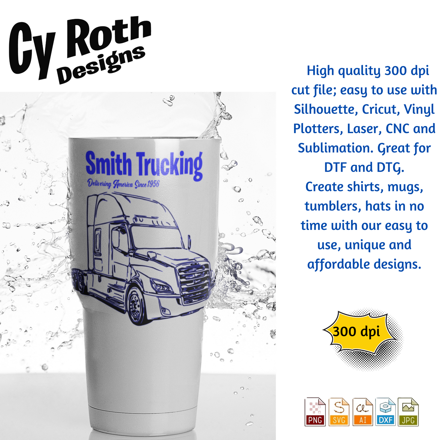 2020 Freightliner svg png jpg ai dxf file, for Silhouette, Cricut, Vinyl Plotters, Laser, CNC and Sublimation. Great for DTF and DTG.