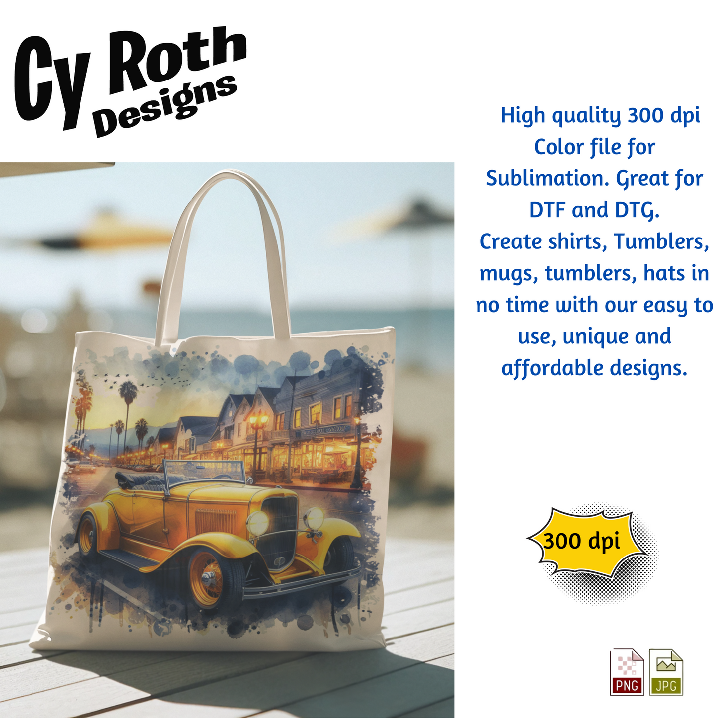 1932 Ford Roadster Sublimation Wall Art 20oz skinny Tumbler PNG JPG file, shirt PNG, Junk Journal image