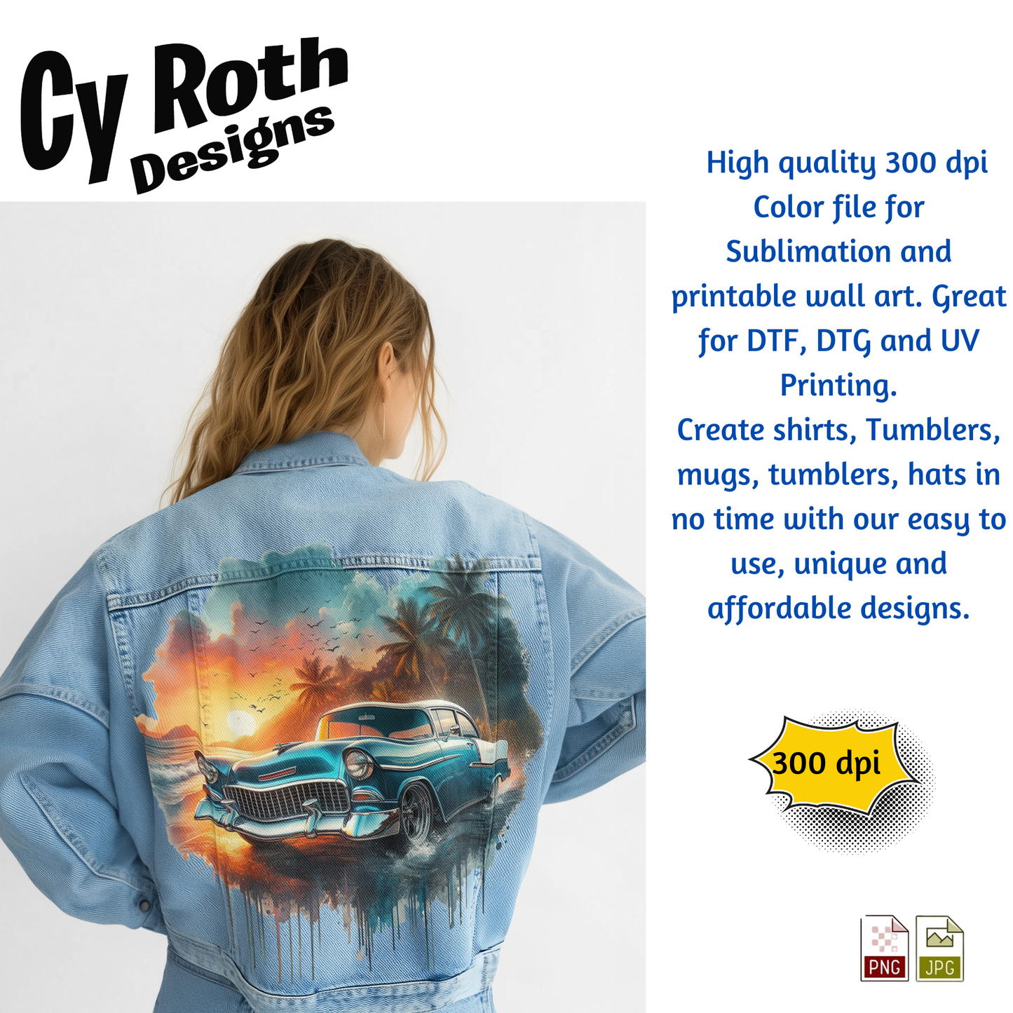 1955 Chevy Bel Air Sublimation Wall Art 20oz skinny Tumbler PNG JPG file, shirt PNG, Junk Journal image