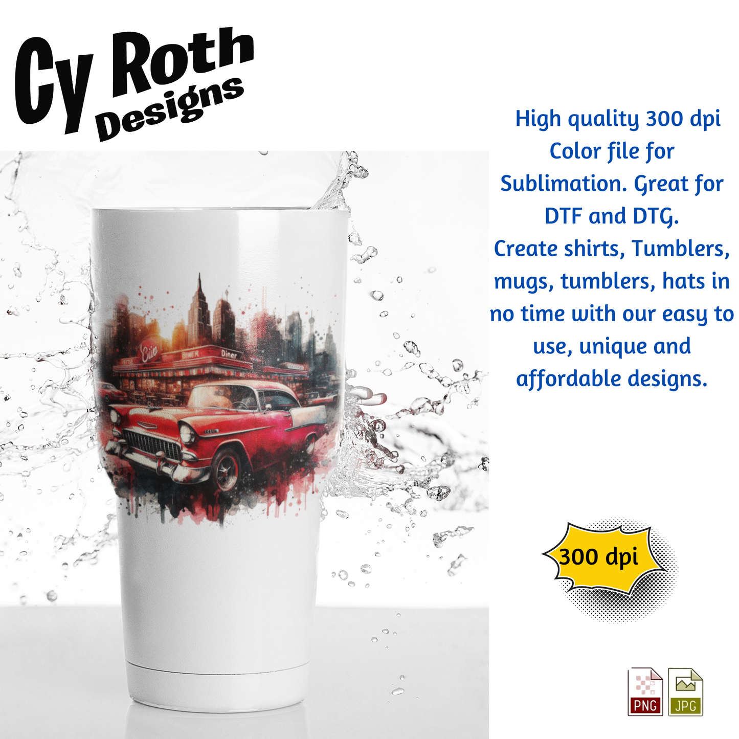 1955 Chevy Bel Air Sublimation PNG JPG file, Wall Art 20oz skinny Tumbler, shirt PNG, Junk Journal image