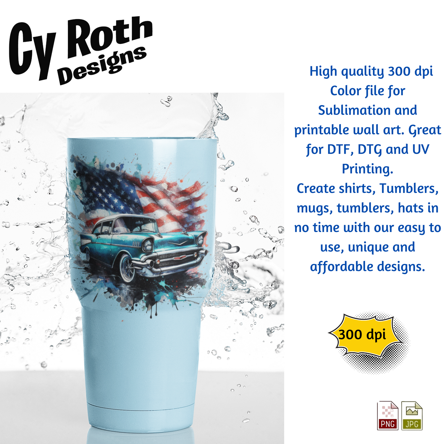 1957 Chevy Bel Air Sublimation Wall Art 20oz skinny Tumbler PNG JPG file, shirt PNG, Junk Journal image