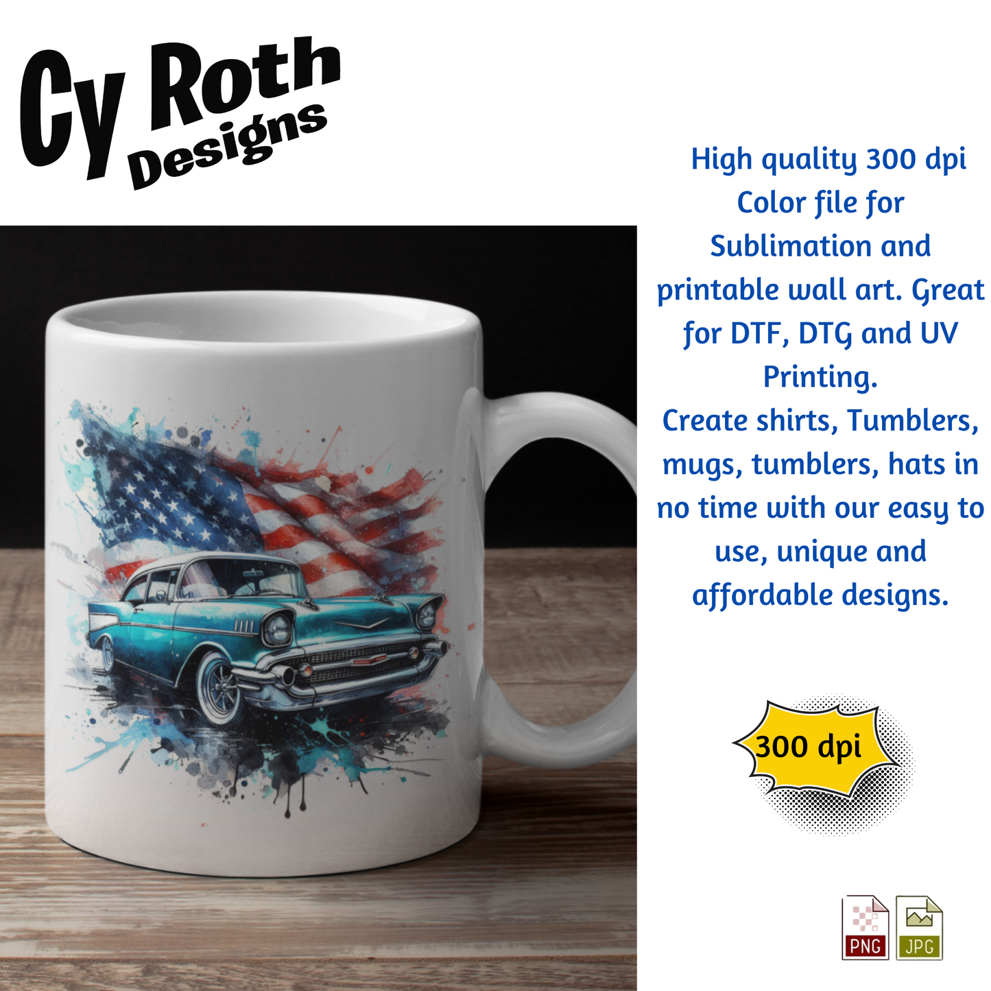 1957 Chevy Bel Air Sublimation Wall Art 20oz skinny Tumbler PNG JPG file, shirt PNG, Junk Journal image