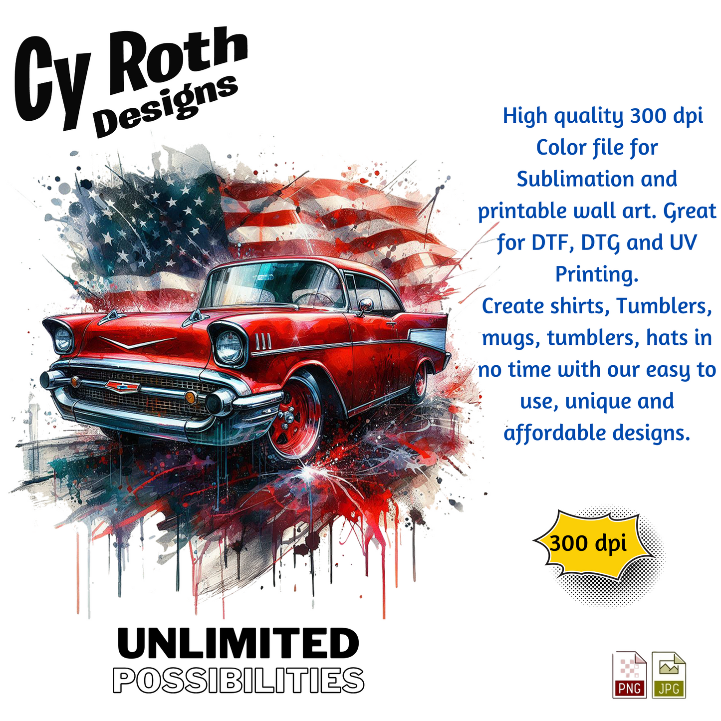 1957 Chevy Bel Air Sublimation Wall Art 20oz skinny Tumbler PNG JPG file, shirt PNG, Junk Journal image