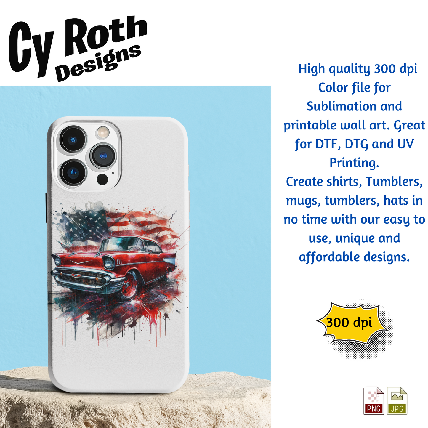 1957 Chevy Bel Air Sublimation Wall Art 20oz skinny Tumbler PNG JPG file, shirt PNG, Junk Journal image