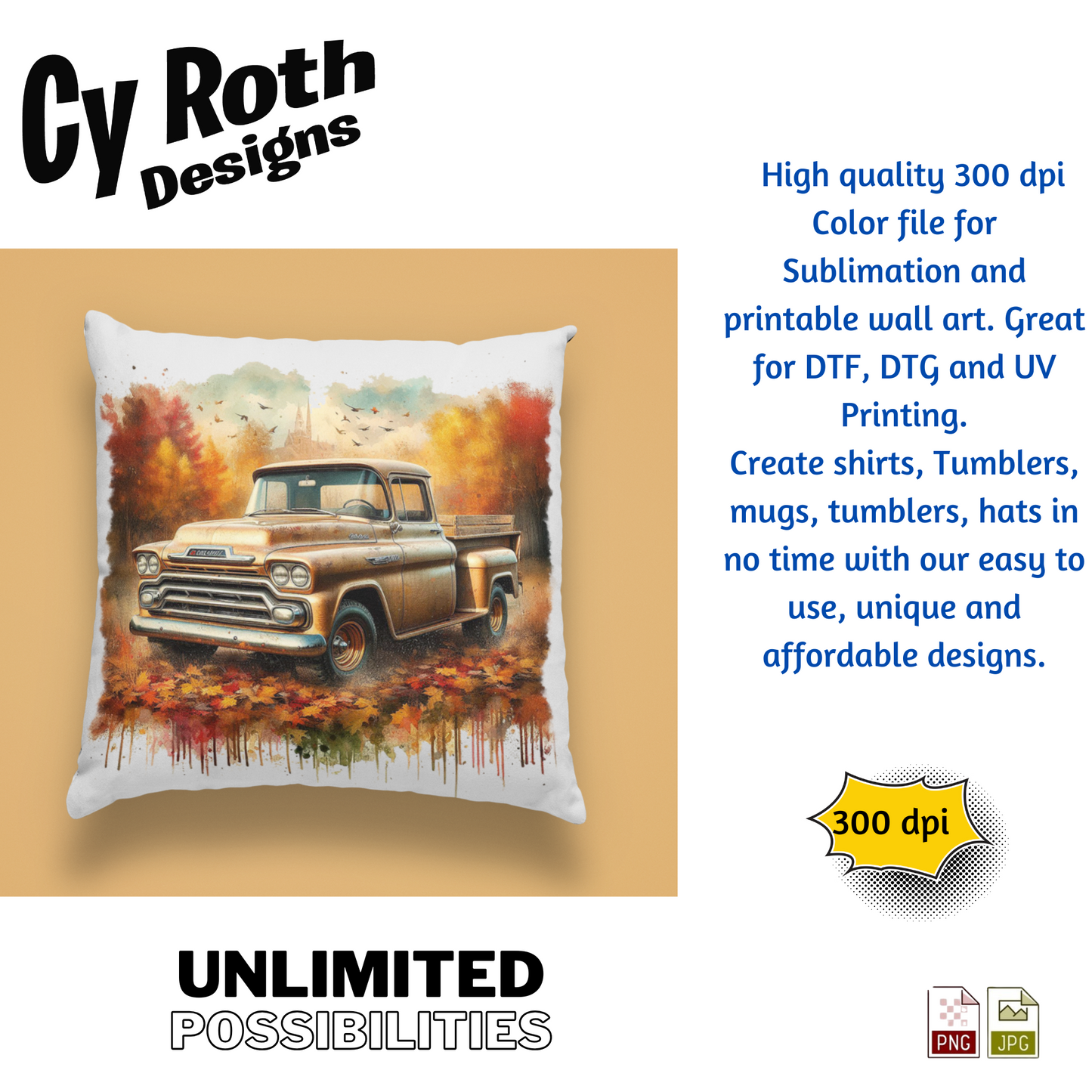 1958 Chevy Truck Sublimation Wall Art 20oz skinny Tumbler PNG JPG file, shirt PNG, Junk Journal image