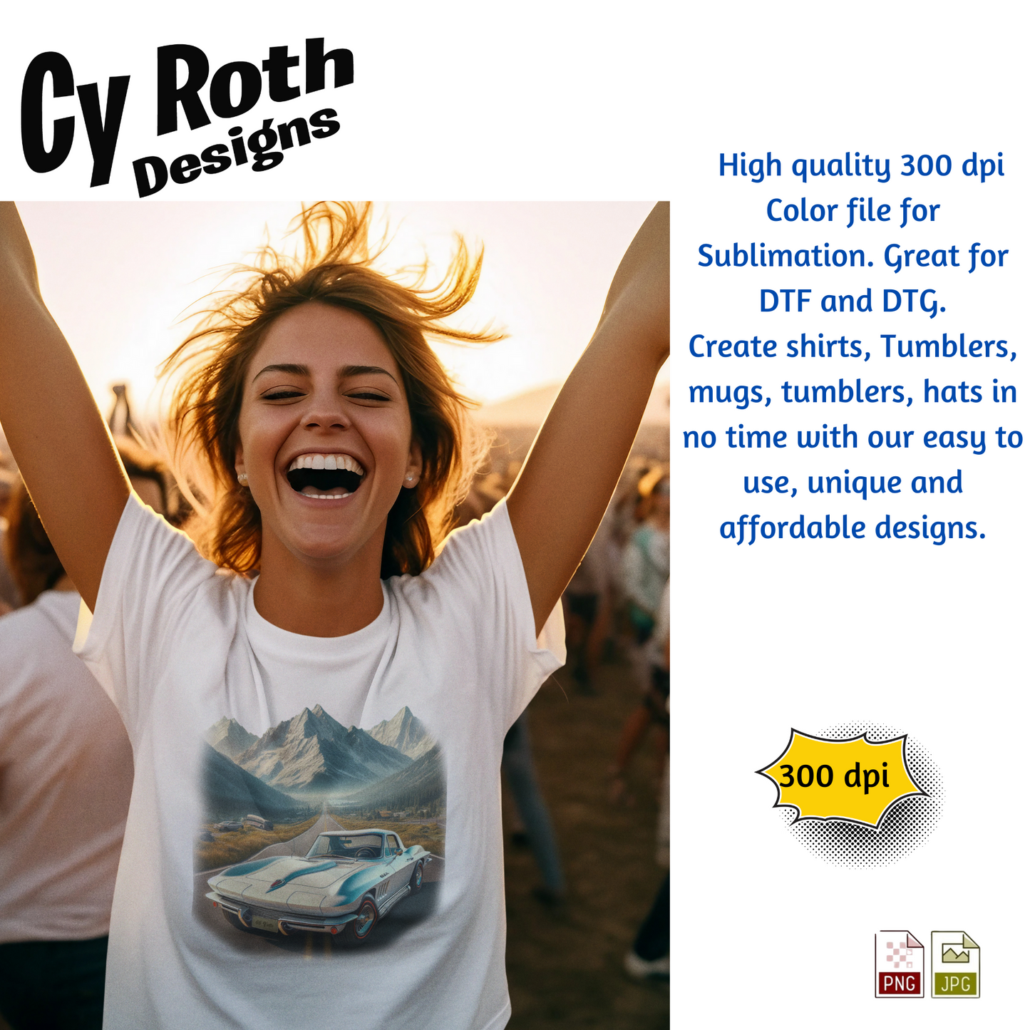 1966 Corvette Sublimation PNG JPG file, Wall Art 20oz skinny Tumbler, shirt PNG, Junk Journal image