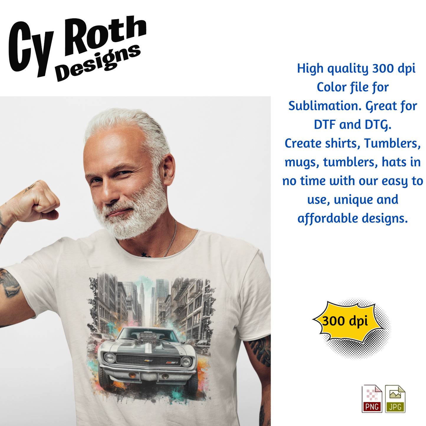 1967 Camaro Sublimation PNG JPG file, Wall Art 20oz skinny Tumbler, shirt PNG, Junk Journal image