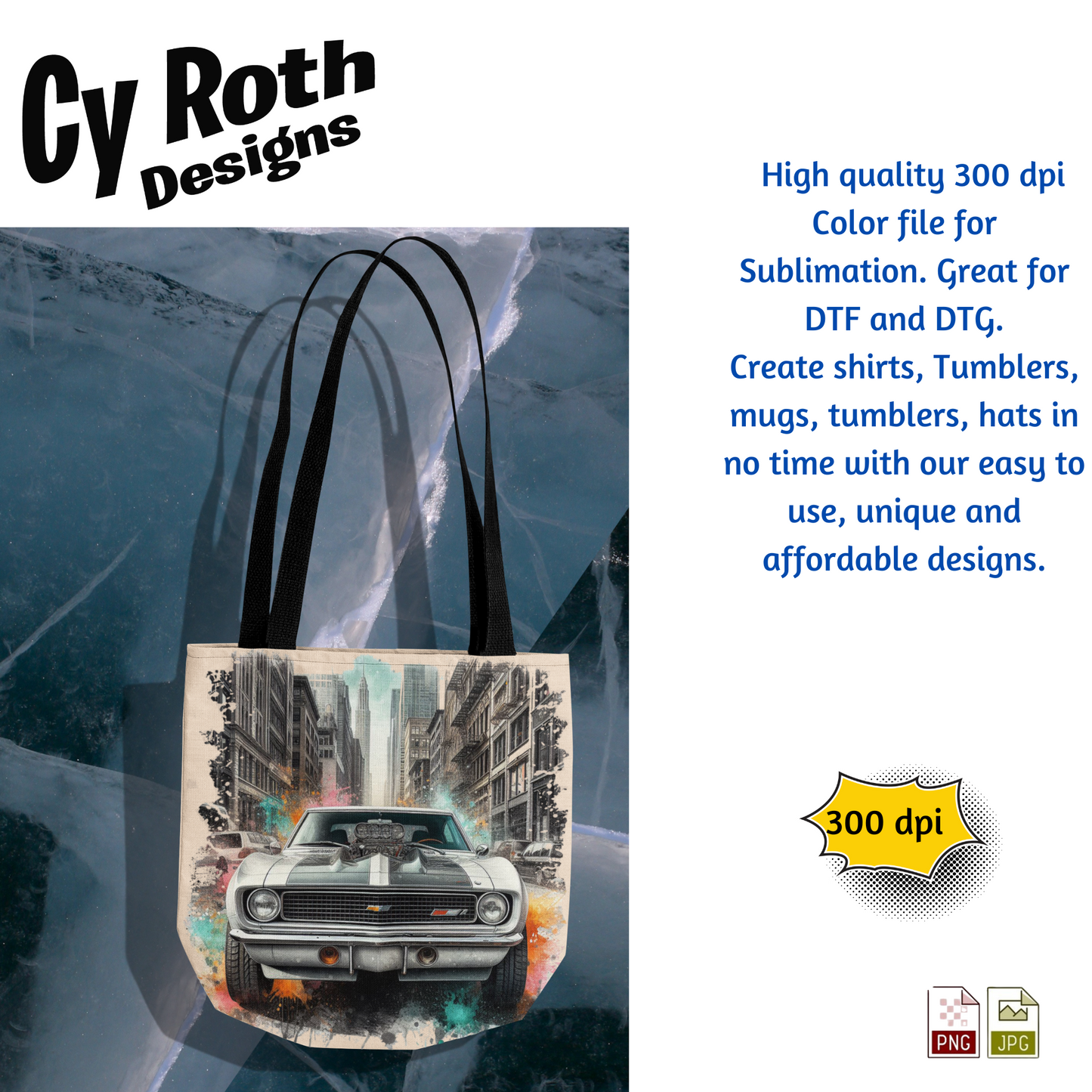 1967 Camaro Sublimation PNG JPG file, Wall Art 20oz skinny Tumbler, shirt PNG, Junk Journal image