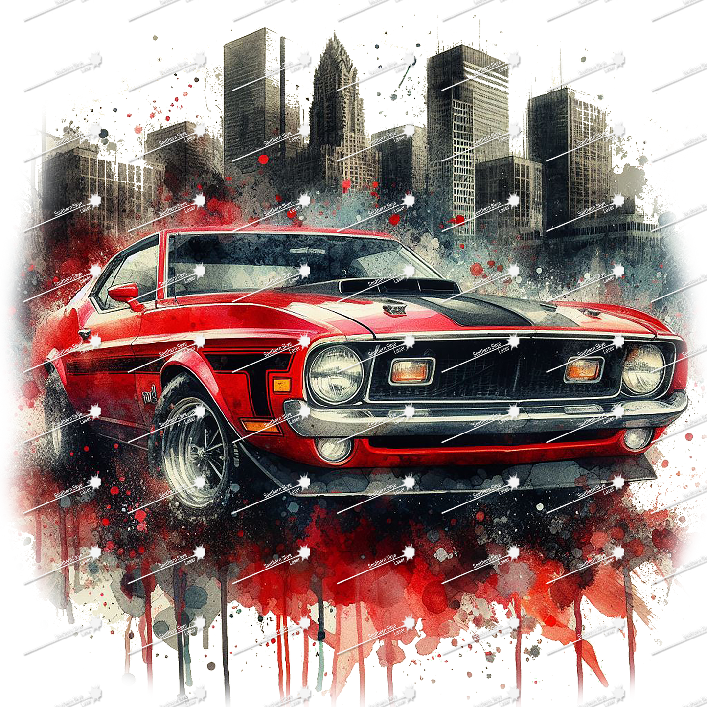 1971 Ford Mustang Mach-1 Sublimation PNG JPG file, Wall Art 20oz skinny Tumbler, shirt PNG, Junk Journal image