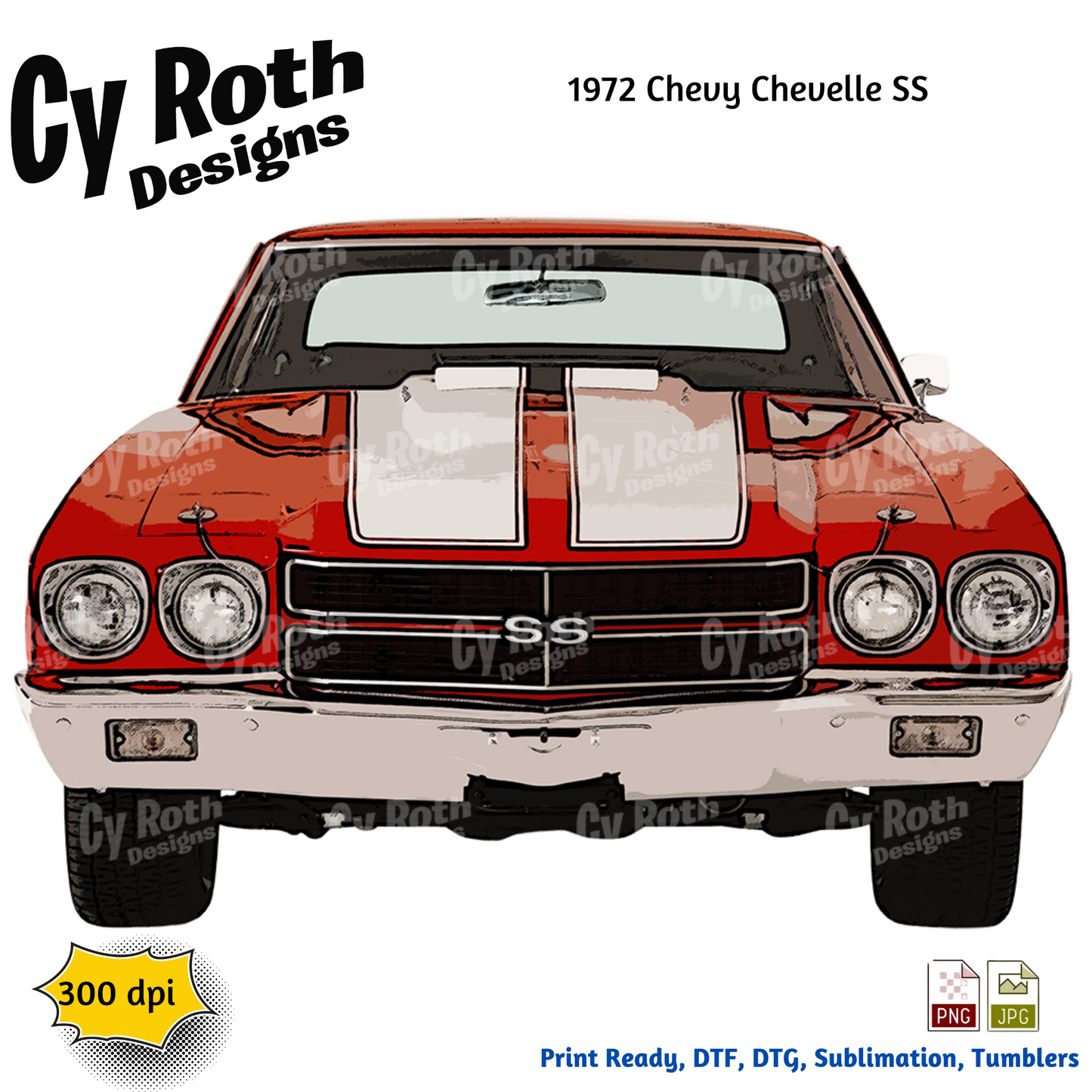 1972 Chevelle Sublimation Wall Art 20oz skinny Tumbler PNG JPG file, shirt PNG, Junk Journal image