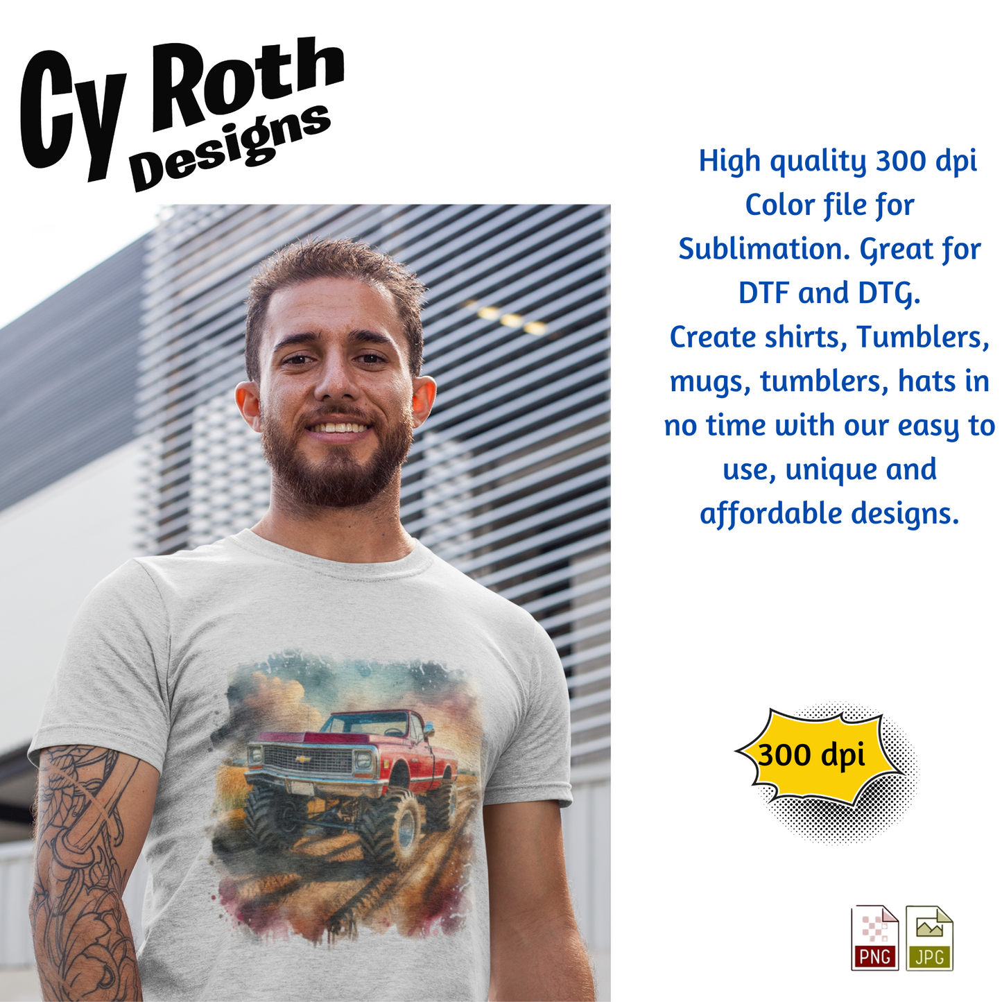 1972 Chevy Truck Sublimation PNG JPG file, Wall Art 20oz skinny Tumbler, shirt PNG, Junk Journal image