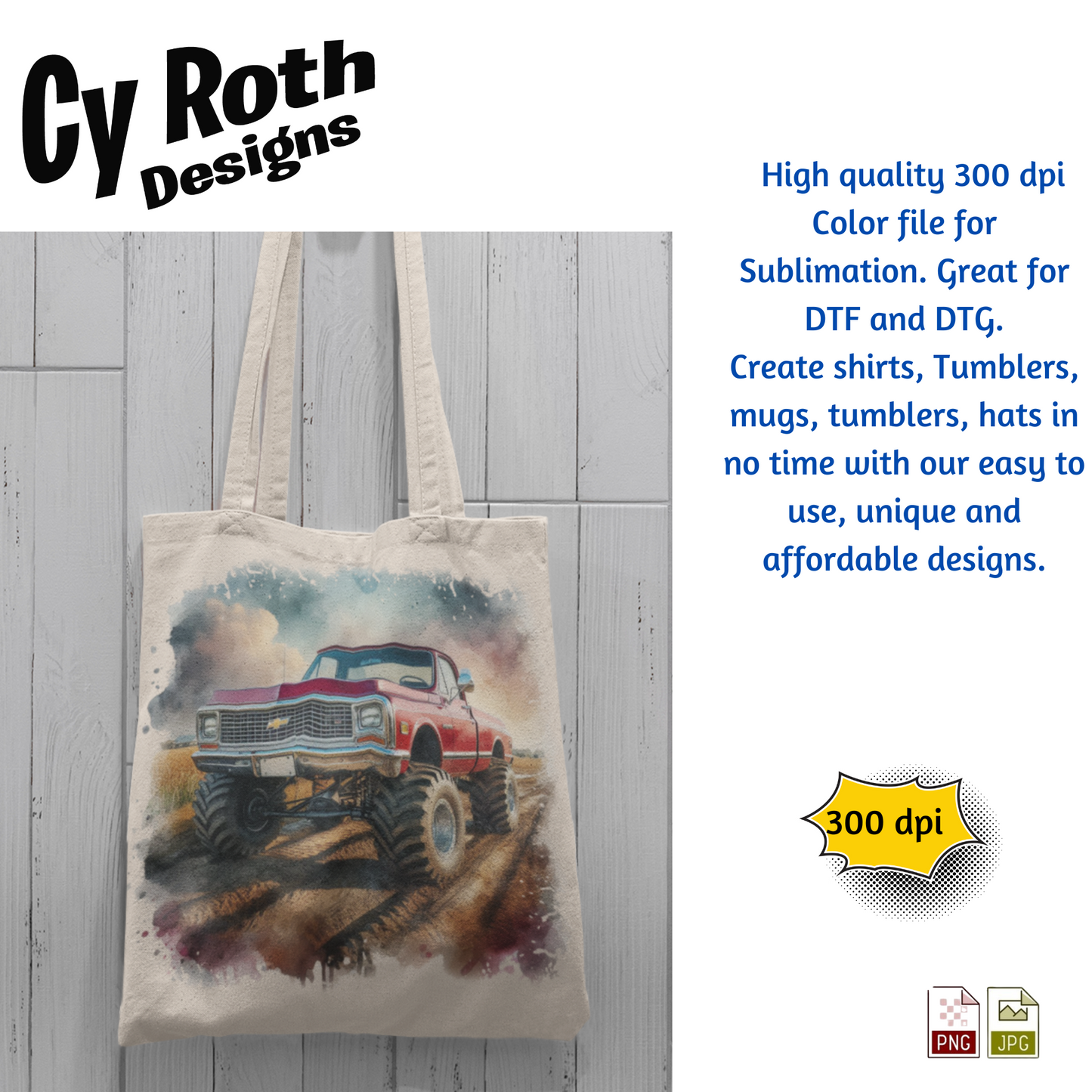 1972 Chevy Truck Sublimation PNG JPG file, Wall Art 20oz skinny Tumbler, shirt PNG, Junk Journal image