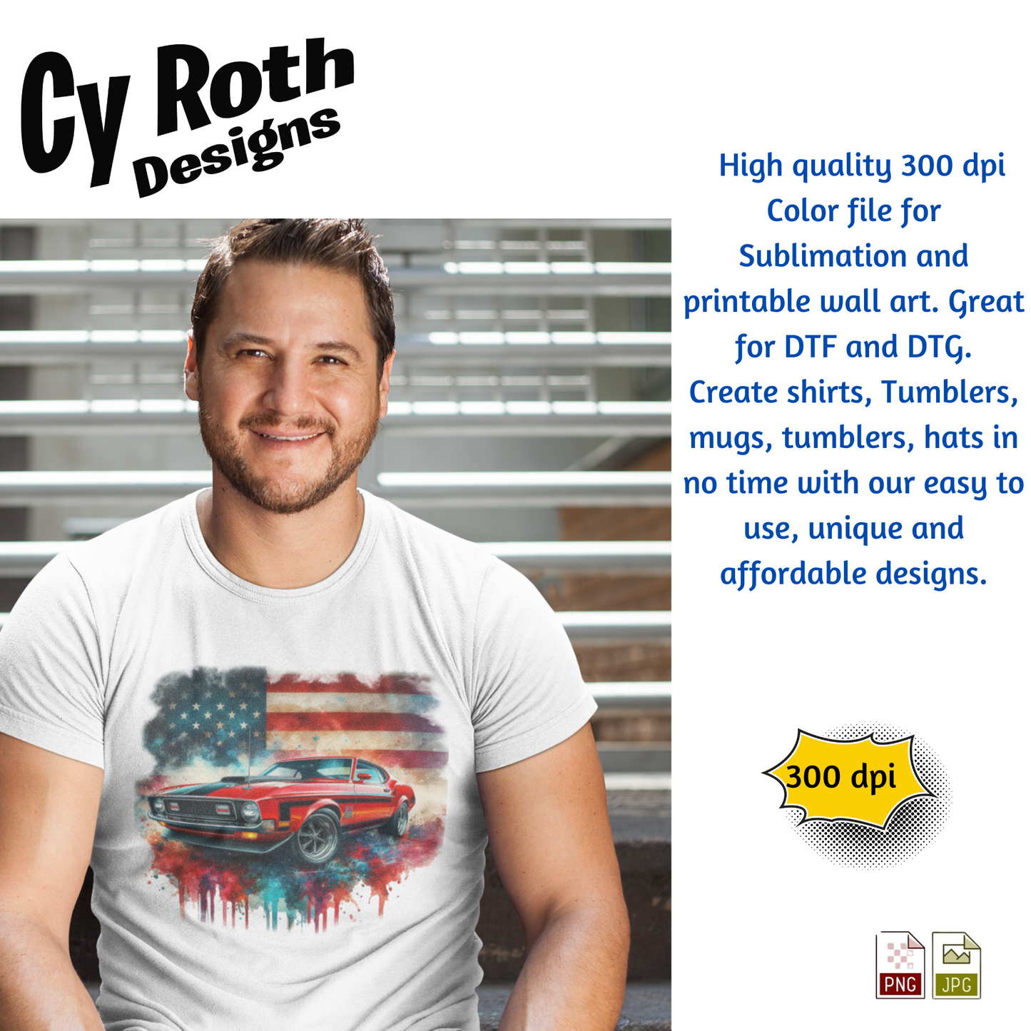 1972 Mustang Sublimation PNG JPG file, Wall Art 20oz skinny Tumbler, shirt PNG, Junk Journal image