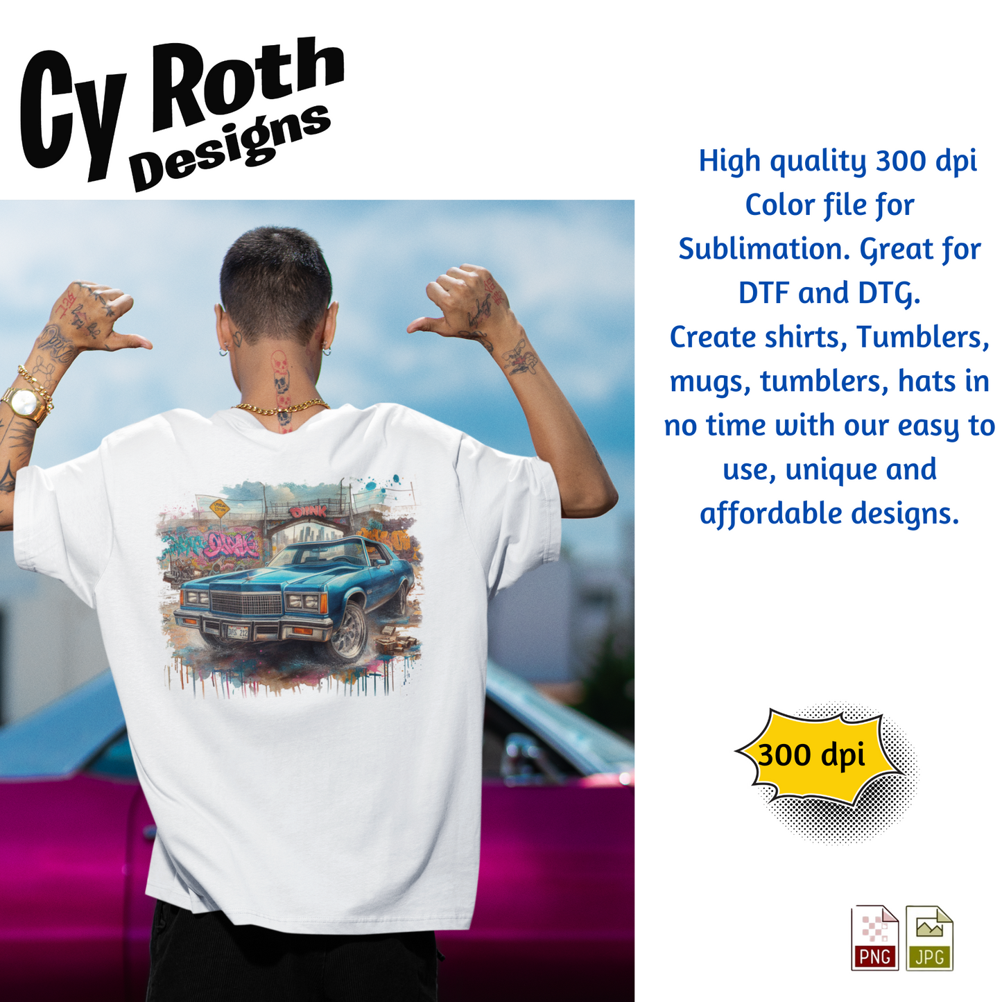 1975 Chevy Caprice Sublimation Wall Art 20oz skinny Tumbler PNG JPG file, shirt PNG, Junk Journal image