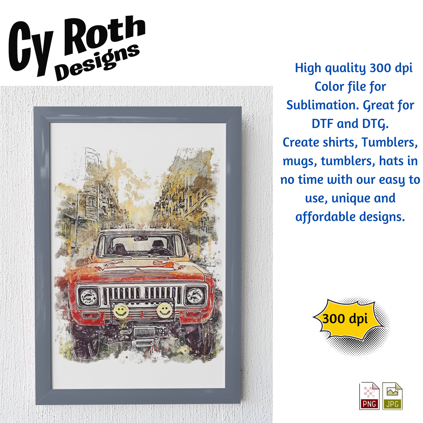 1977 International Scout Sublimation PNG JPG file, Wall Art 20oz skinny Tumbler, shirt PNG, Junk Journal image