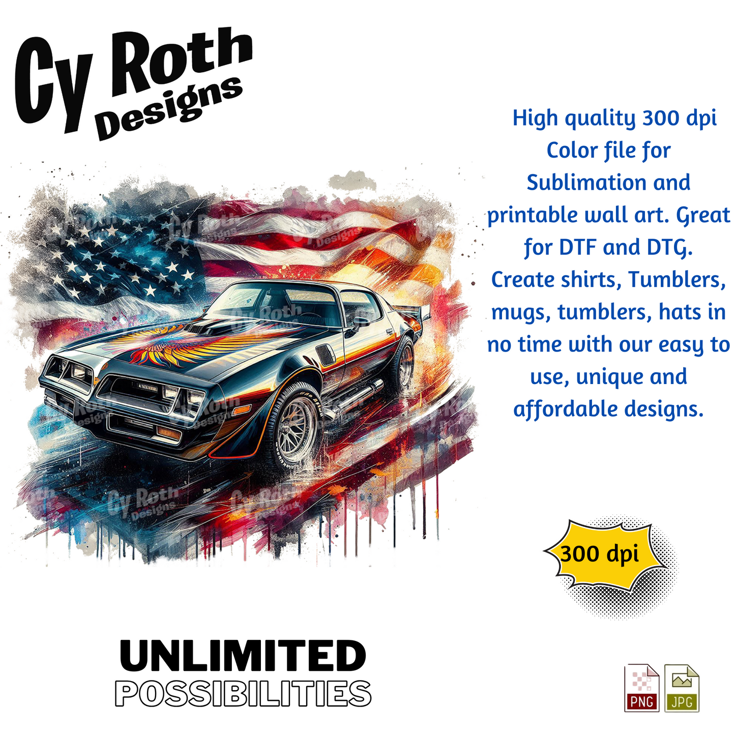 1978 Trans Am Sublimation PNG JPG file, Wall Art 20oz skinny Tumbler, shirt PNG, Junk Journal image