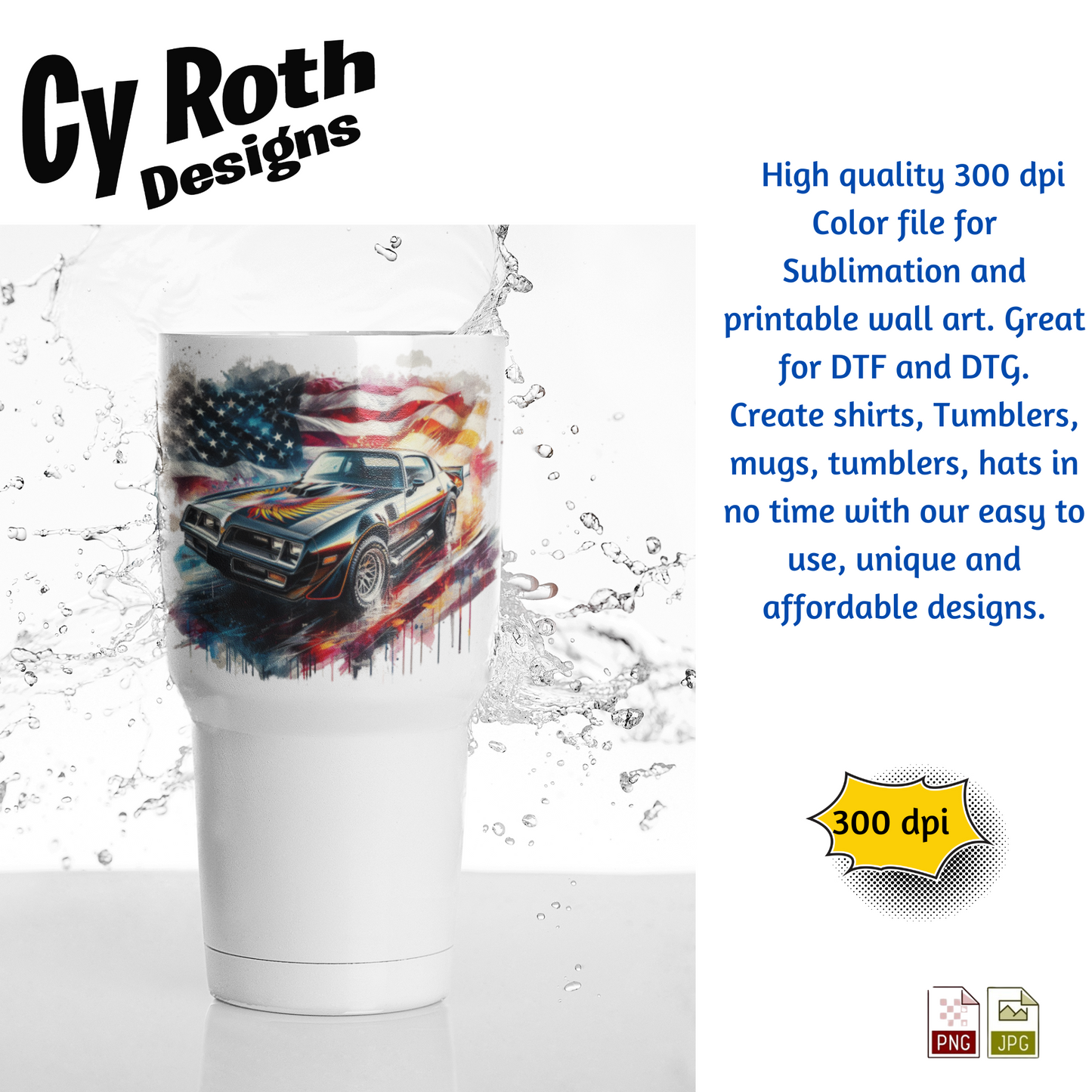 1978 Trans Am Sublimation PNG JPG file, Wall Art 20oz skinny Tumbler, shirt PNG, Junk Journal image