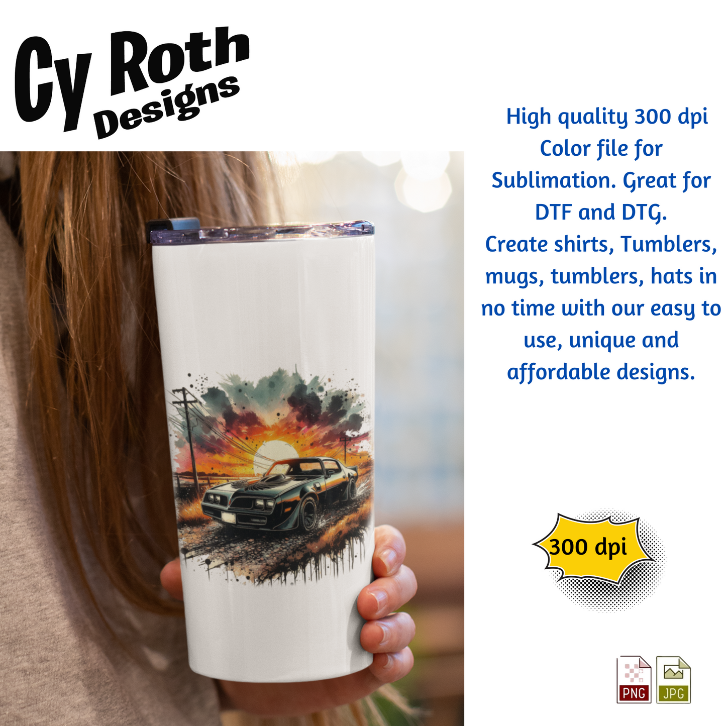 1978 Trans Am Sublimation PNG JPG file, Wall Art 20oz skinny Tumbler, shirt PNG, Junk Journal image