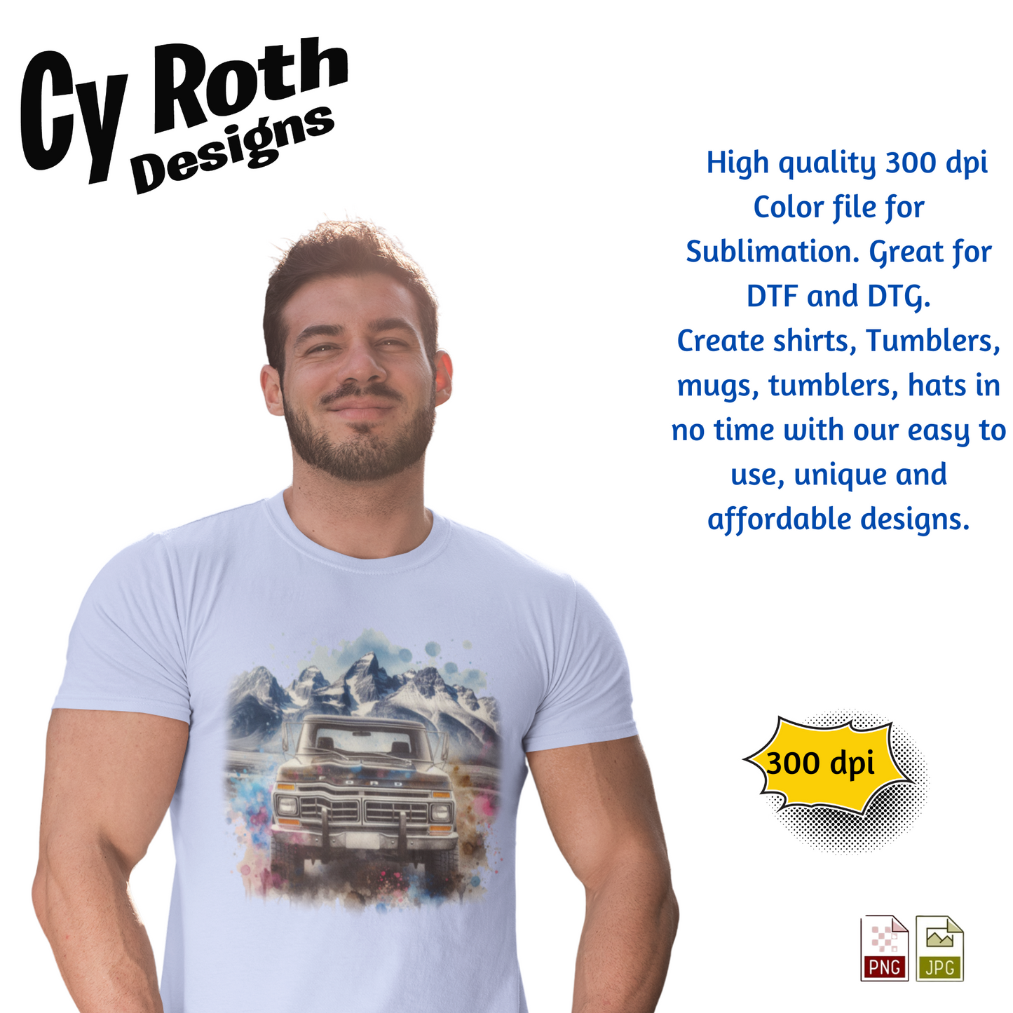 1980 Ford F-150 Sublimation PNG JPG file, Wall Art 20oz skinny Tumbler, shirt PNG, Junk Journal image