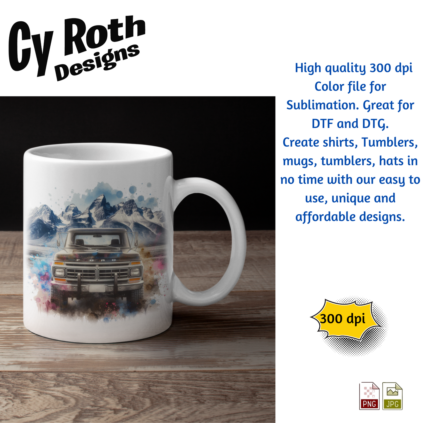 1980 Ford F-150 Sublimation PNG JPG file, Wall Art 20oz skinny Tumbler, shirt PNG, Junk Journal image