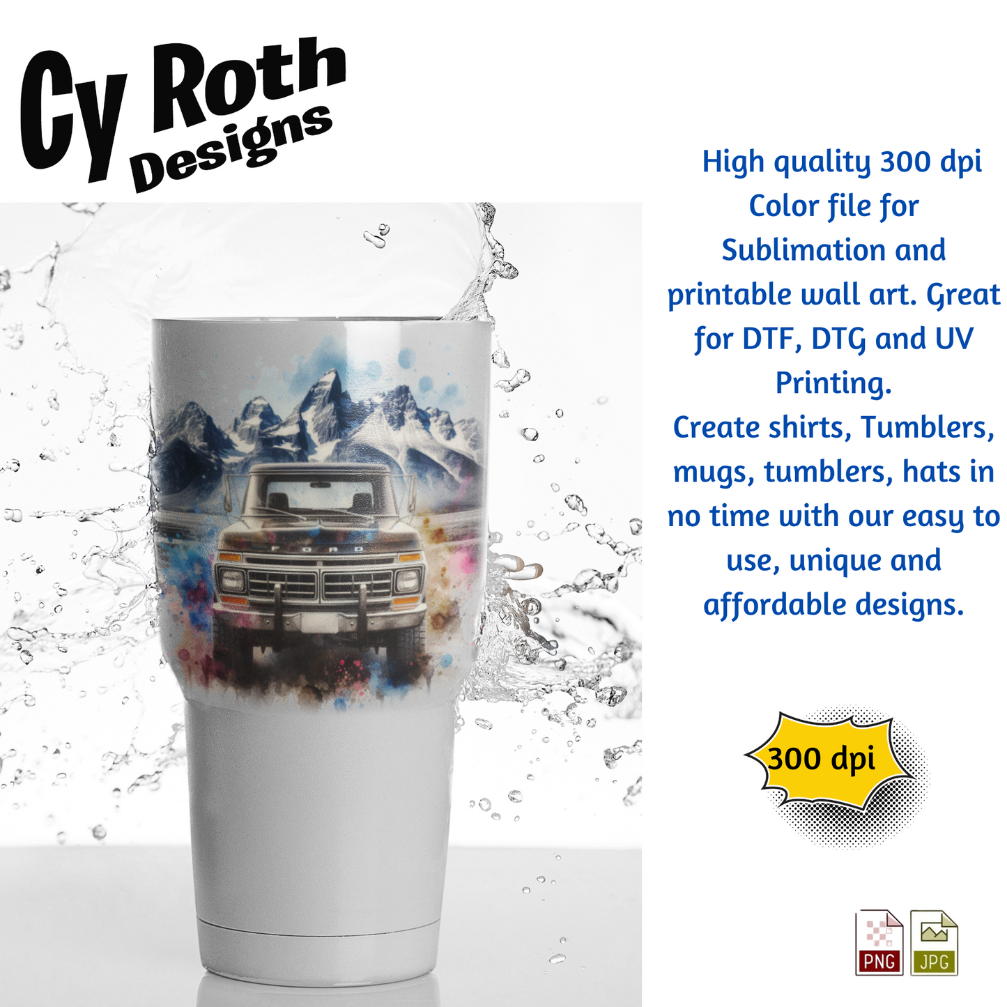 1980 Ford F-150 Sublimation PNG JPG file, Wall Art 20oz skinny Tumbler, shirt PNG, Junk Journal image