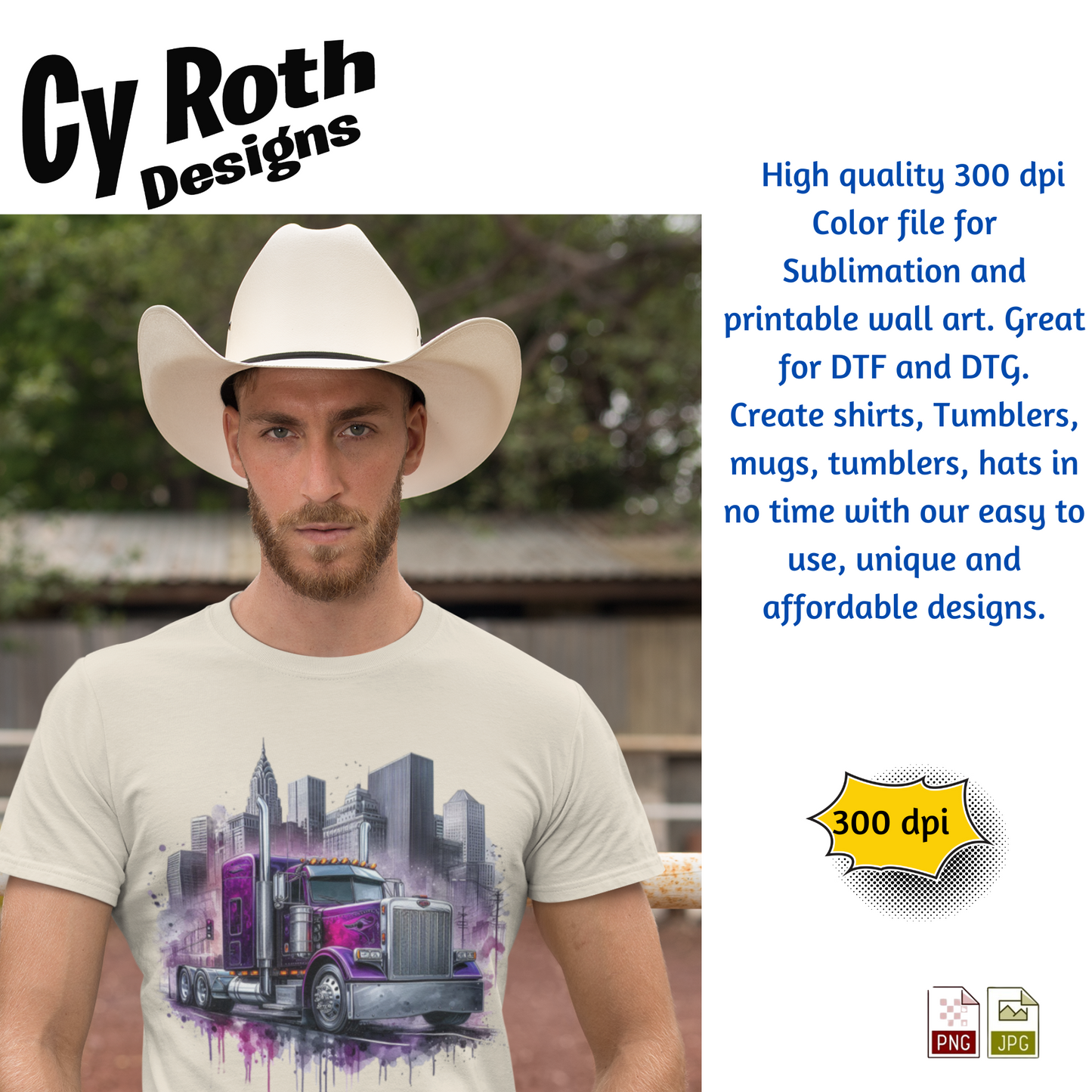 1992 Peterbilt Sublimation PNG JPG file, Wall Art 20oz skinny Tumbler, shirt PNG, Junk Journal image