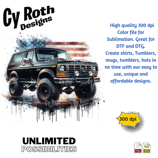 1994 Bronco Sublimation Wall Art 20oz skinny Tumbler PNG JPG file, shirt PNG, Junk Journal image