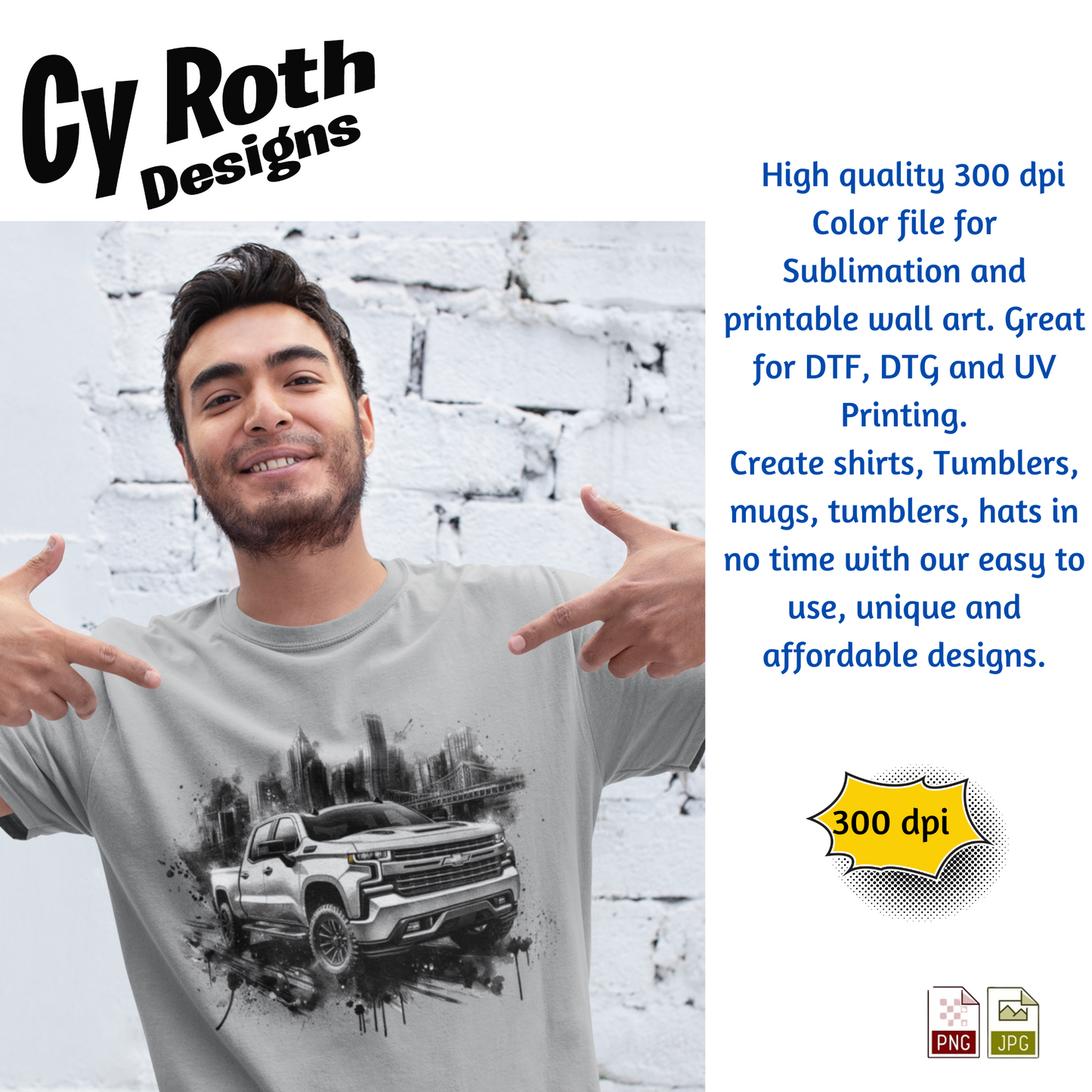2019 Chevy Sliverado Sublimation Wall Art 20oz skinny Tumbler PNG JPG file, shirt PNG, Junk Journal image