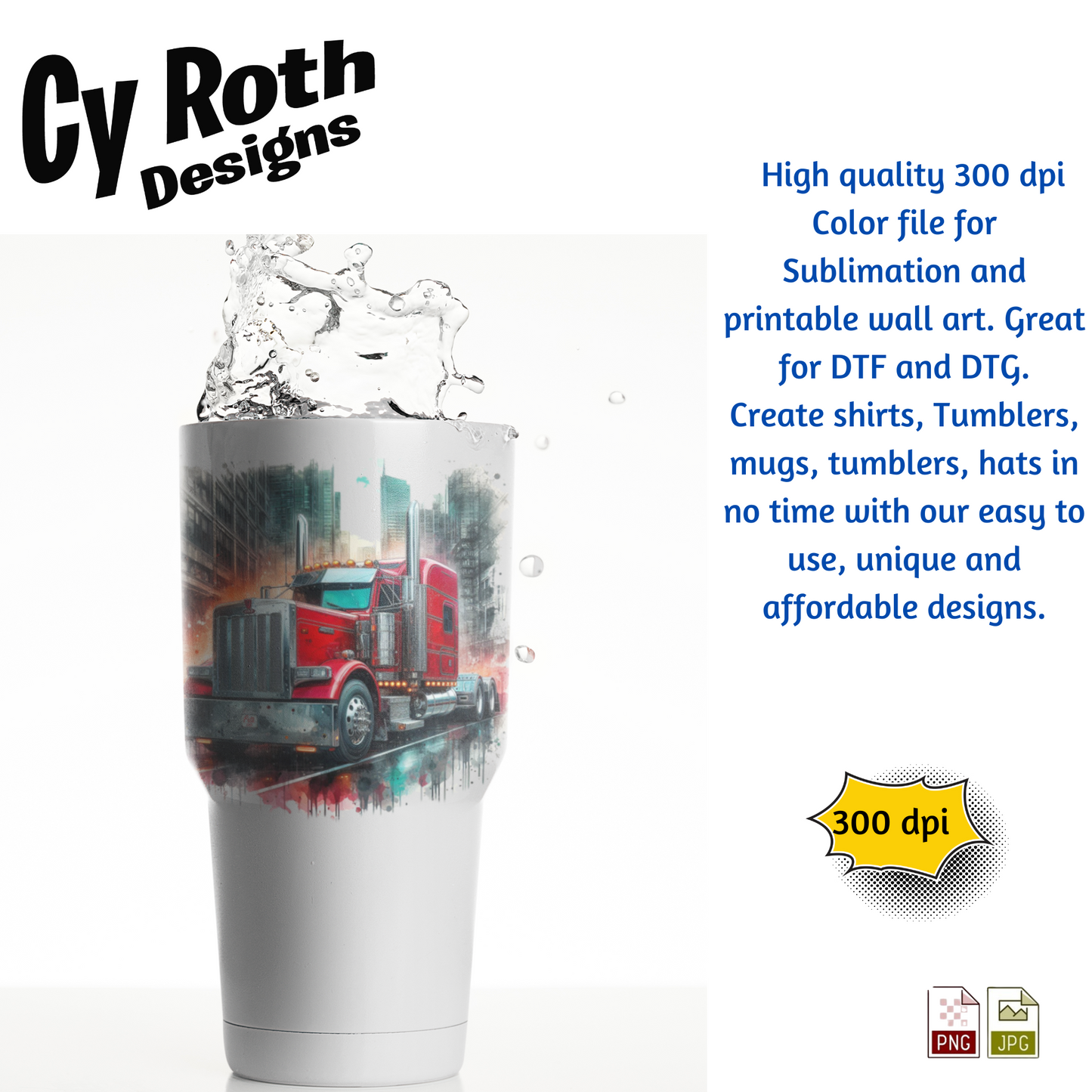 2020 Peterbilt 389 Sublimation PNG JPG file, Wall Art 20oz skinny Tumbler, shirt PNG, Junk Journal image