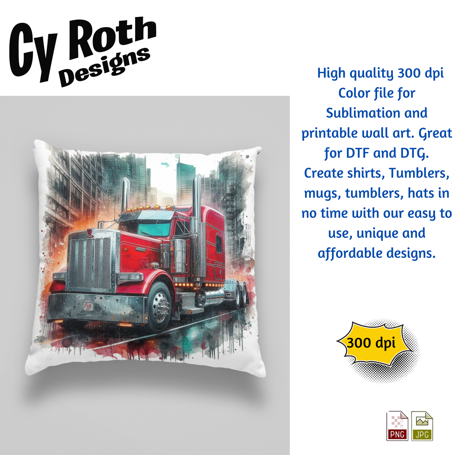 2020 Peterbilt 389 Sublimation PNG JPG file, Wall Art 20oz skinny Tumbler, shirt PNG, Junk Journal image