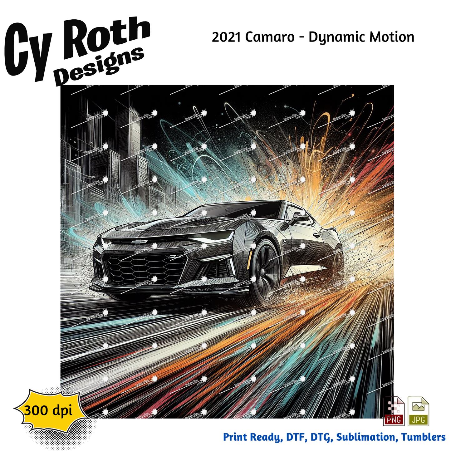 2021 Camaro Sublimation PNG JPG file, Wall Art 20oz skinny Tumbler, shirt PNG, Junk Journal image