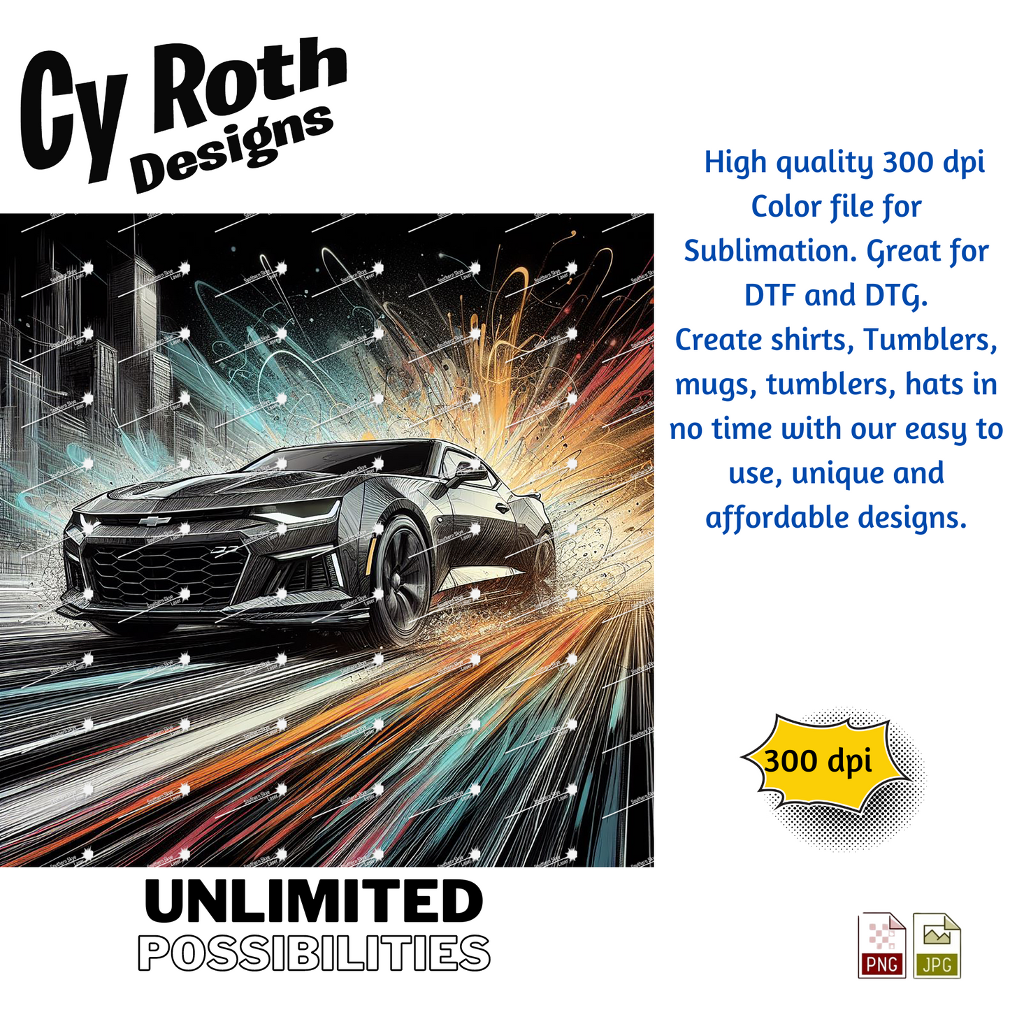 2021 Camaro Sublimation PNG JPG file, Wall Art 20oz skinny Tumbler, shirt PNG, Junk Journal image