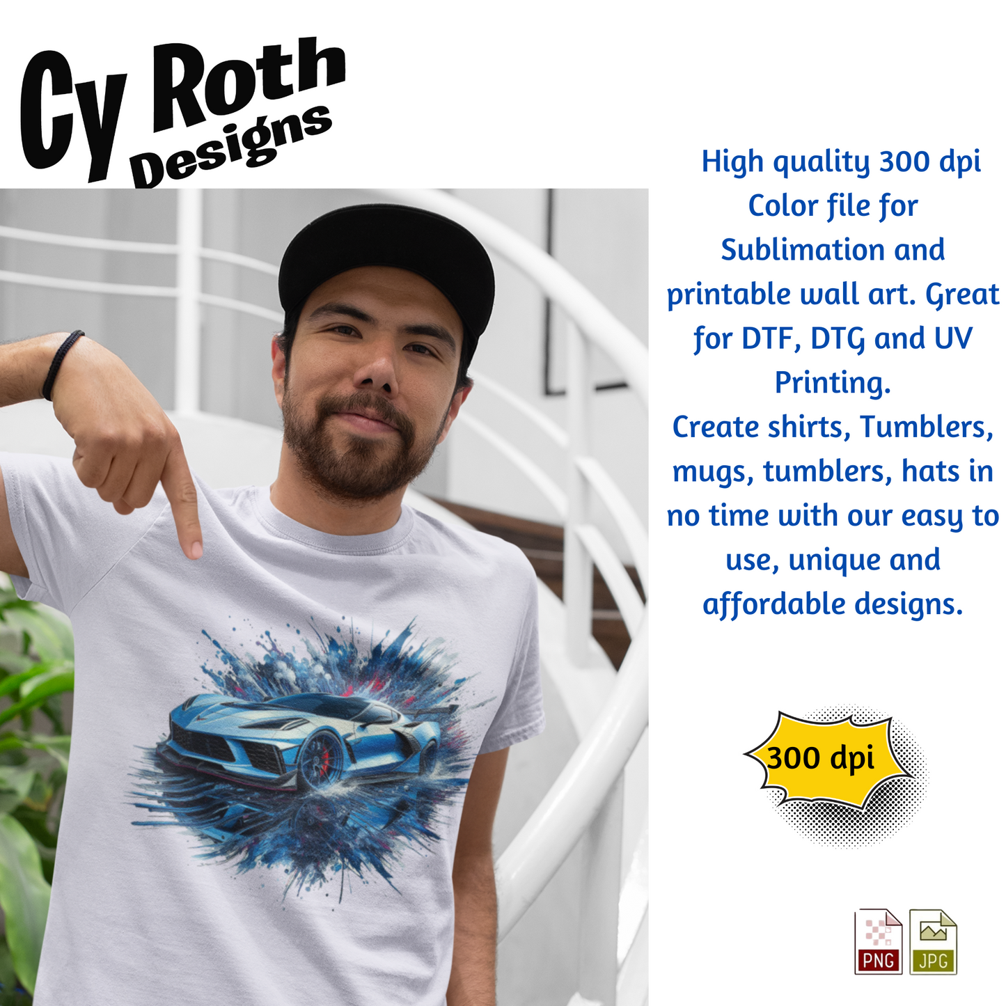 2023 Chevy Corvette Sublimation Wall Art 20oz skinny Tumbler PNG JPG file, shirt PNG, Junk Journal image