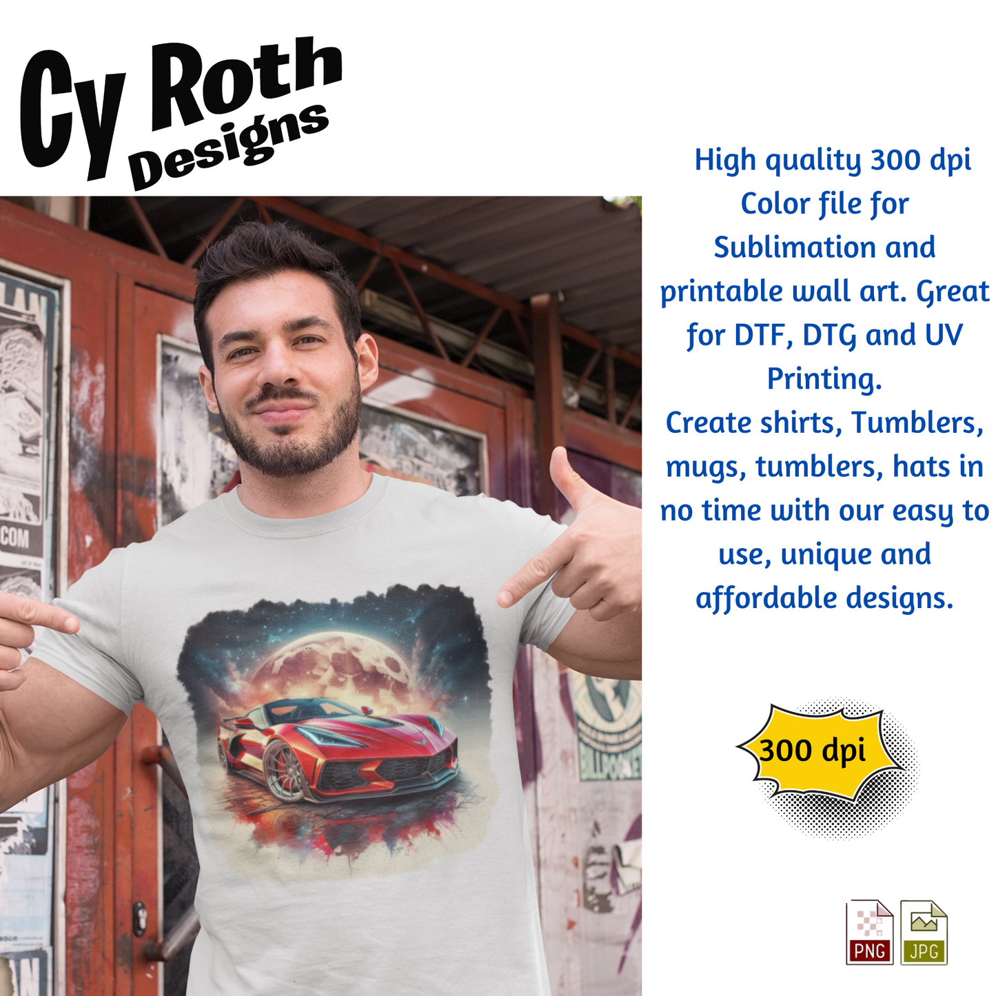 2023 Chevy Corvette Sublimation Wall Art 20oz skinny Tumbler PNG JPG file, shirt PNG, Junk Journal image