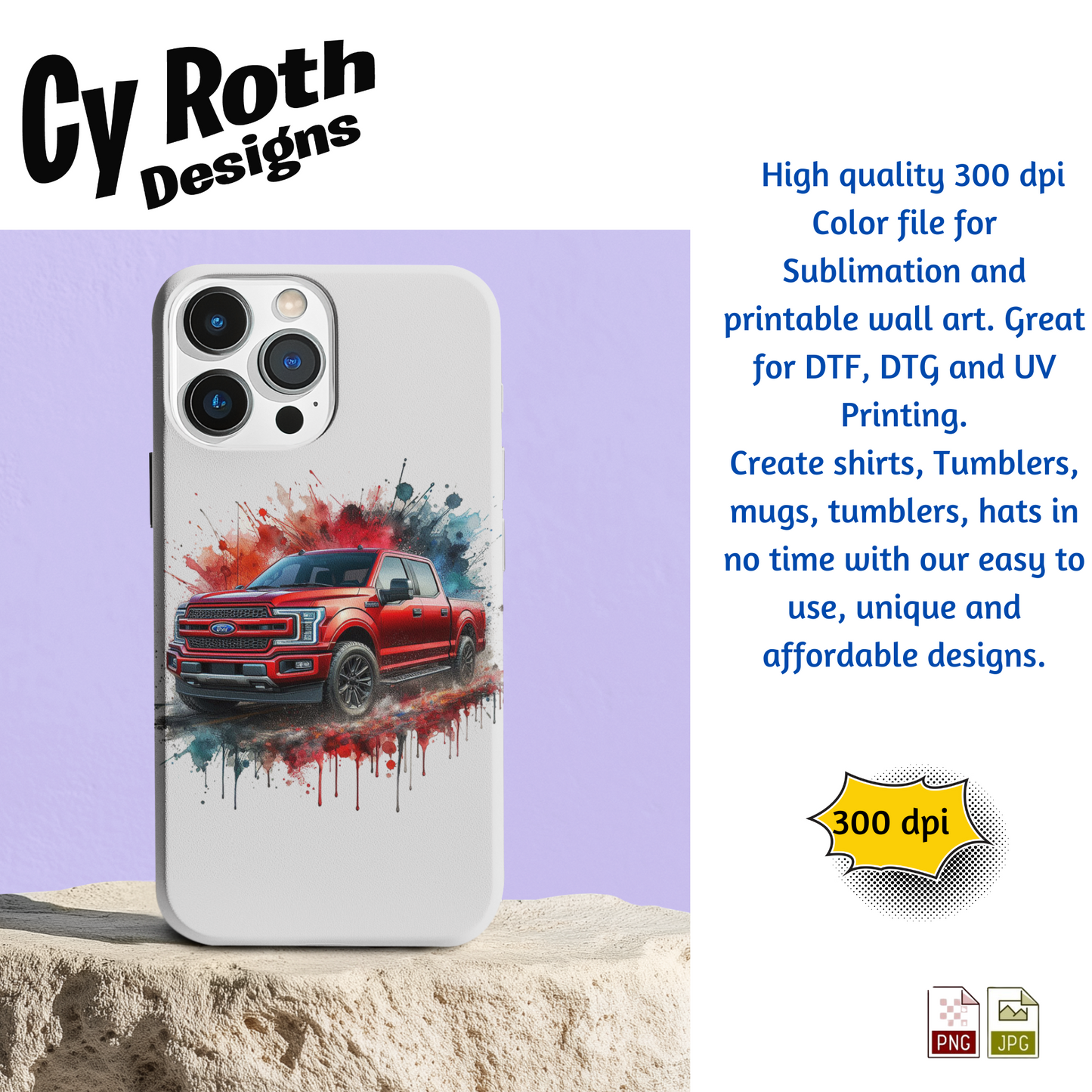 2023 Ford F-150 Sublimation Wall Art 20oz skinny Tumbler PNG JPG file, shirt PNG, Junk Journal image