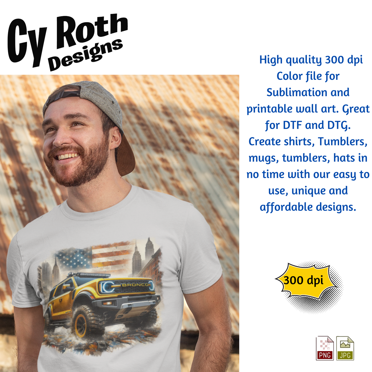 2023 Bronco Sublimation Wall Art 20oz skinny Tumbler PNG JPG file, shirt PNG, Junk Journal image