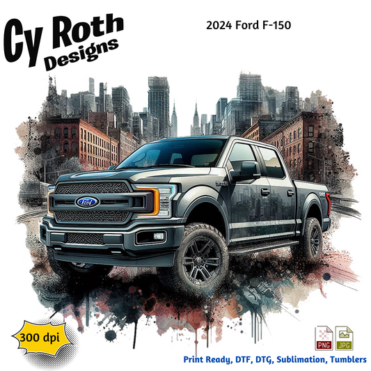 2024 Ford F-150 sublimation design for tumblers, T-Shirts, Wall Art (PNG, SVG Digital Download).