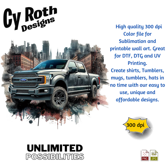 2024 Ford F-150 sublimation design for tumblers, T-Shirts, Wall Art (PNG, SVG Digital Download).