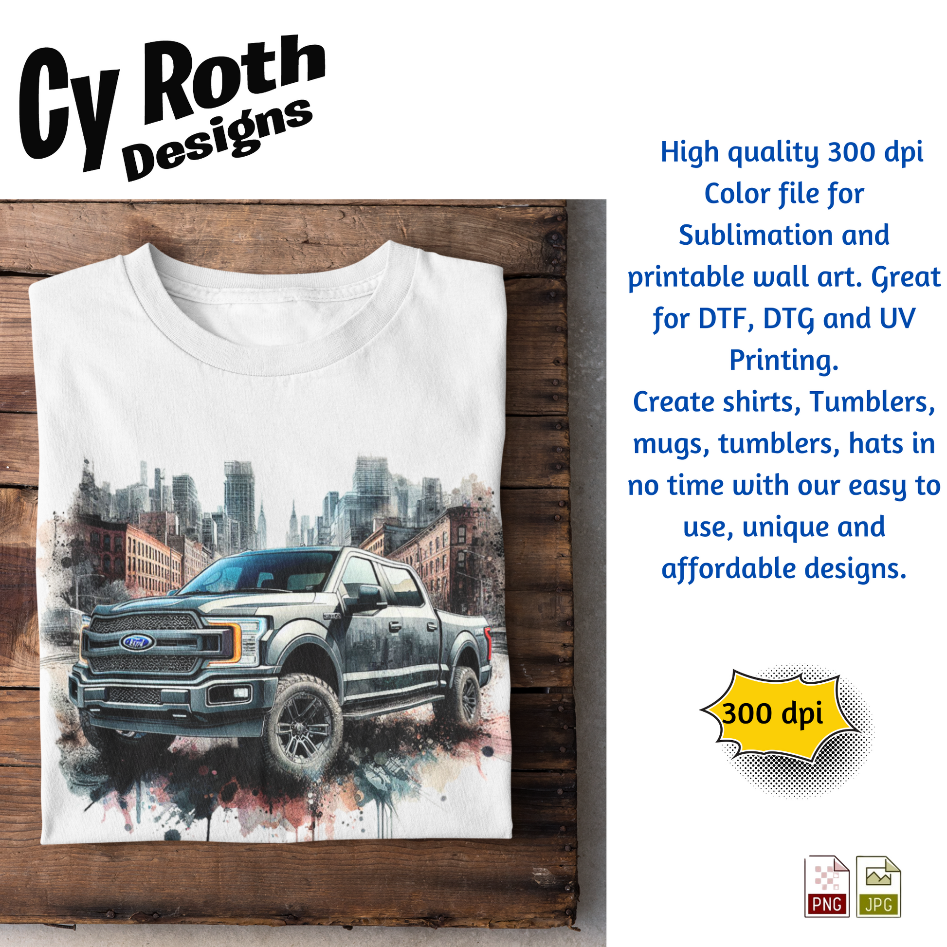 T-shirt with 2024 Ford F-150 sublimation design