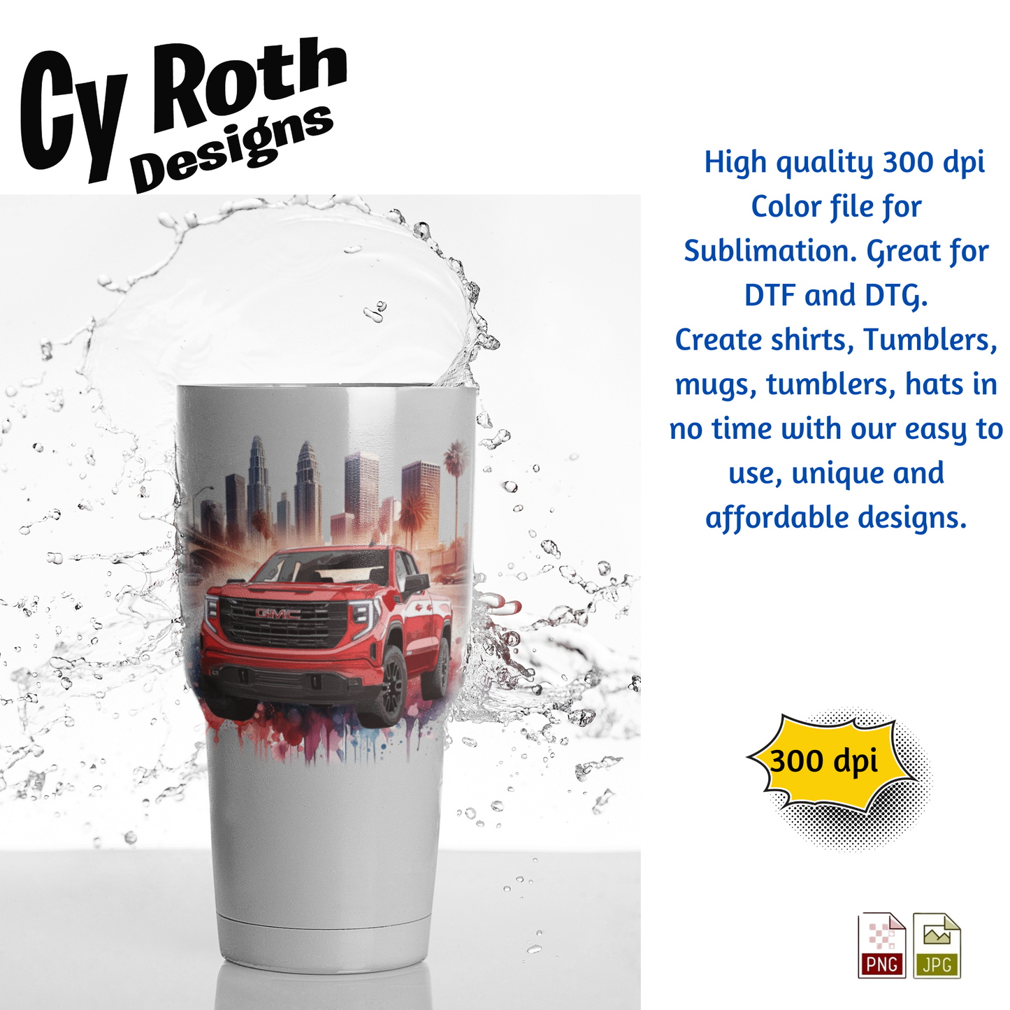 2024 GMC Sierra Sublimation PNG JPG file, Wall Art 20oz skinny Tumbler, shirt PNG, Junk Journal image