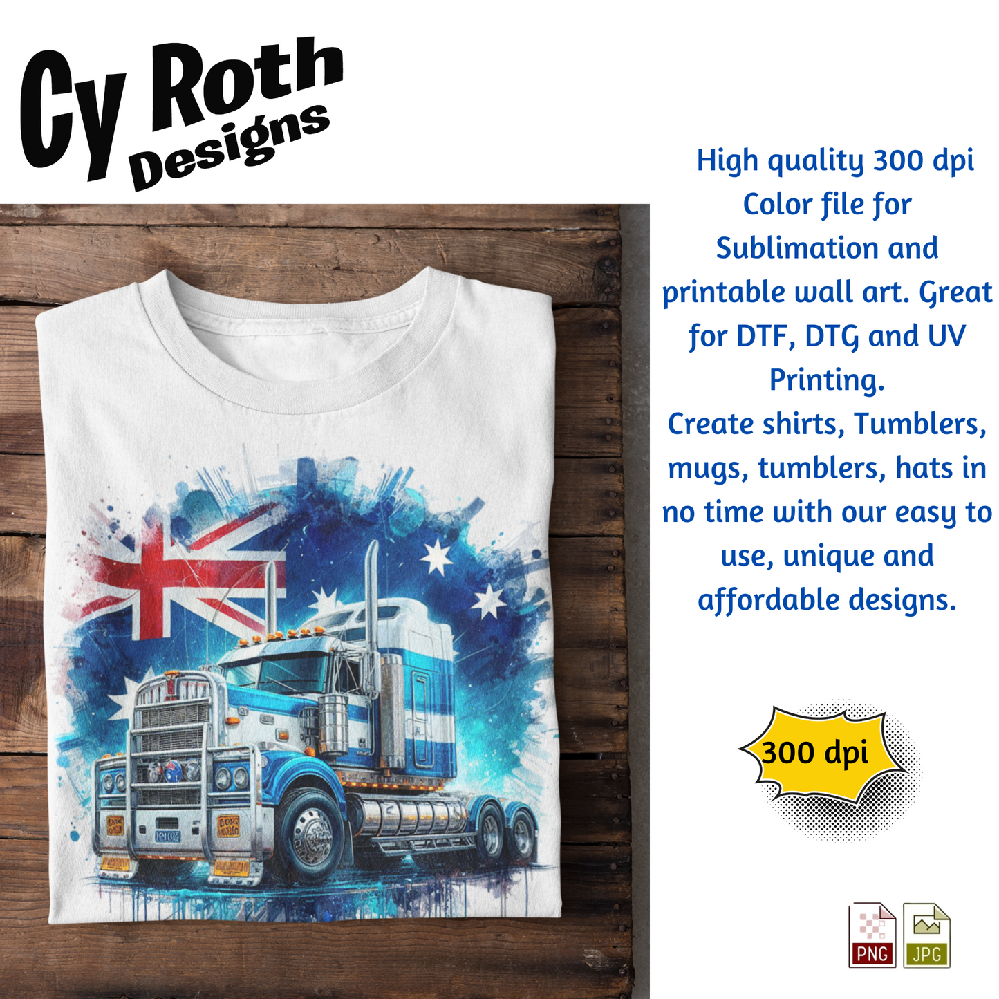 Kenworth Sublimation Wall Art 20oz skinny Tumbler PNG JPG file, shirt PNG, Junk Journal image