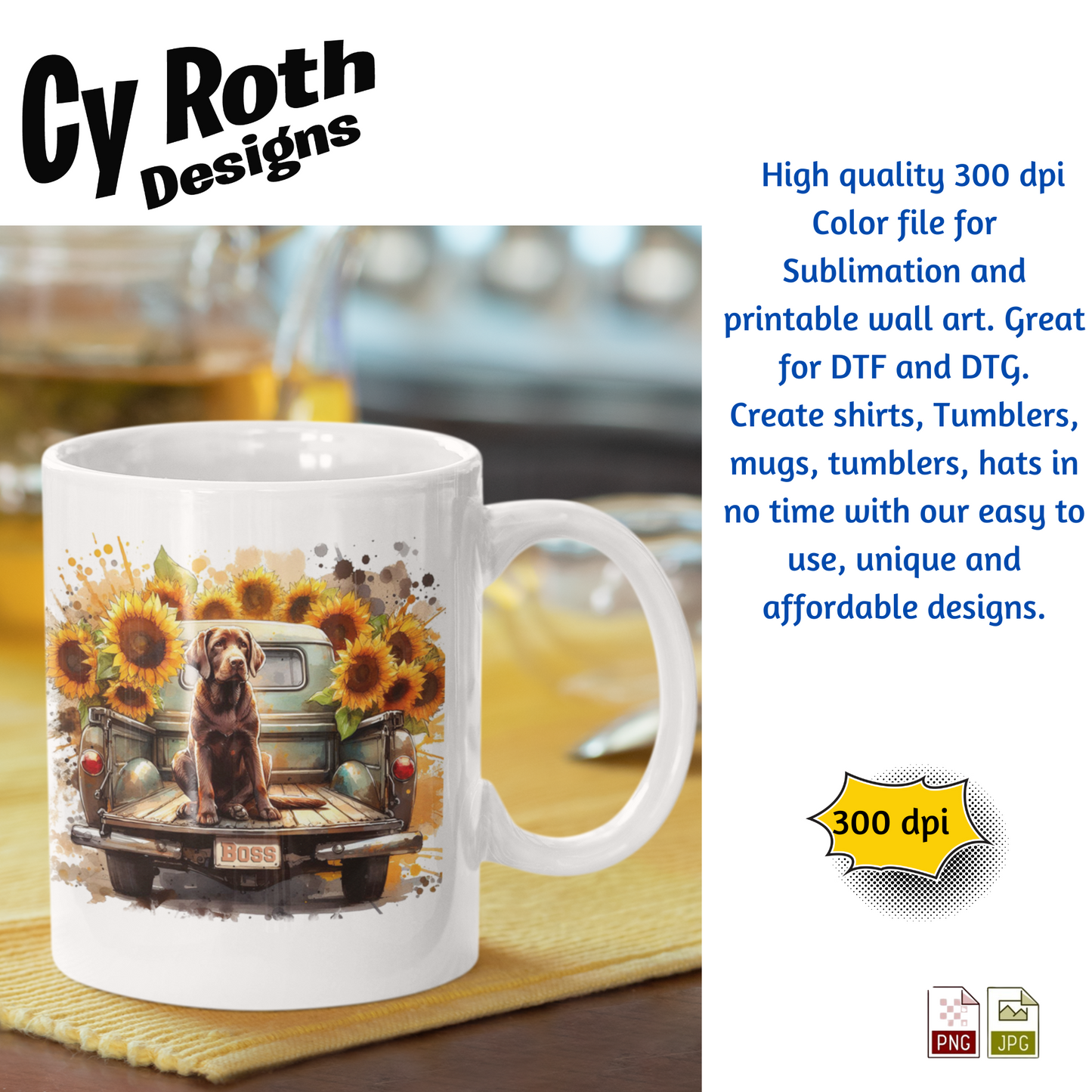 Labrador Sublimation PNG JPG file, Wall Art 20oz skinny Tumbler, shirt PNG, Junk Journal image