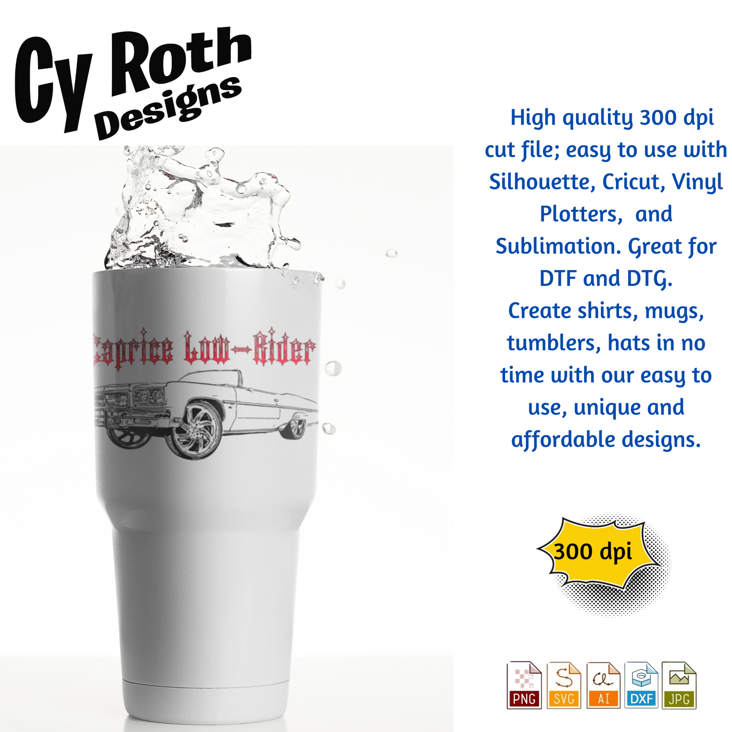 1975 Chevy Caprice DONK svg png jpg ai dxf file, for Silhouette, Cricut, Vinyl Plotters, Laser, CNC and Sublimation. Great for DTF and DTG.