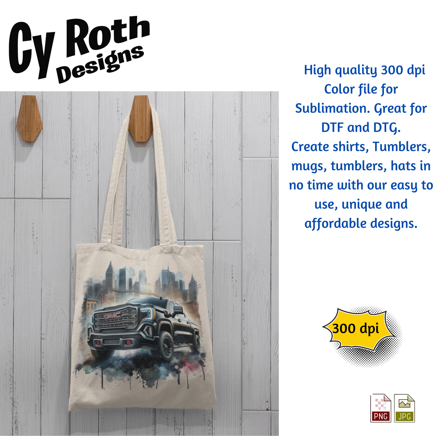 2023 GMC AT4 Sublimation PNG JPG file, Wall Art 20oz skinny Tumbler, shirt PNG, Junk Journal image