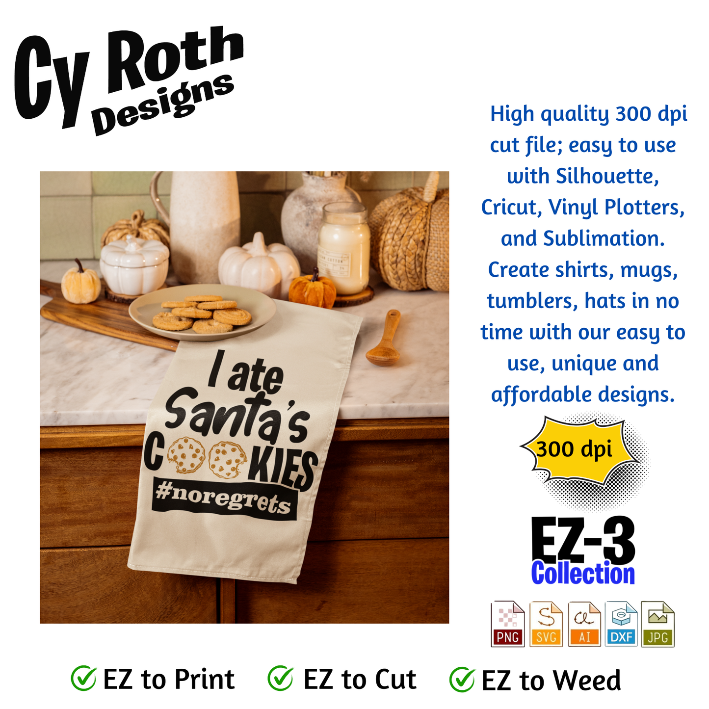 Kitchen towel with funny Christmas saying "I ate Santa's cookies"