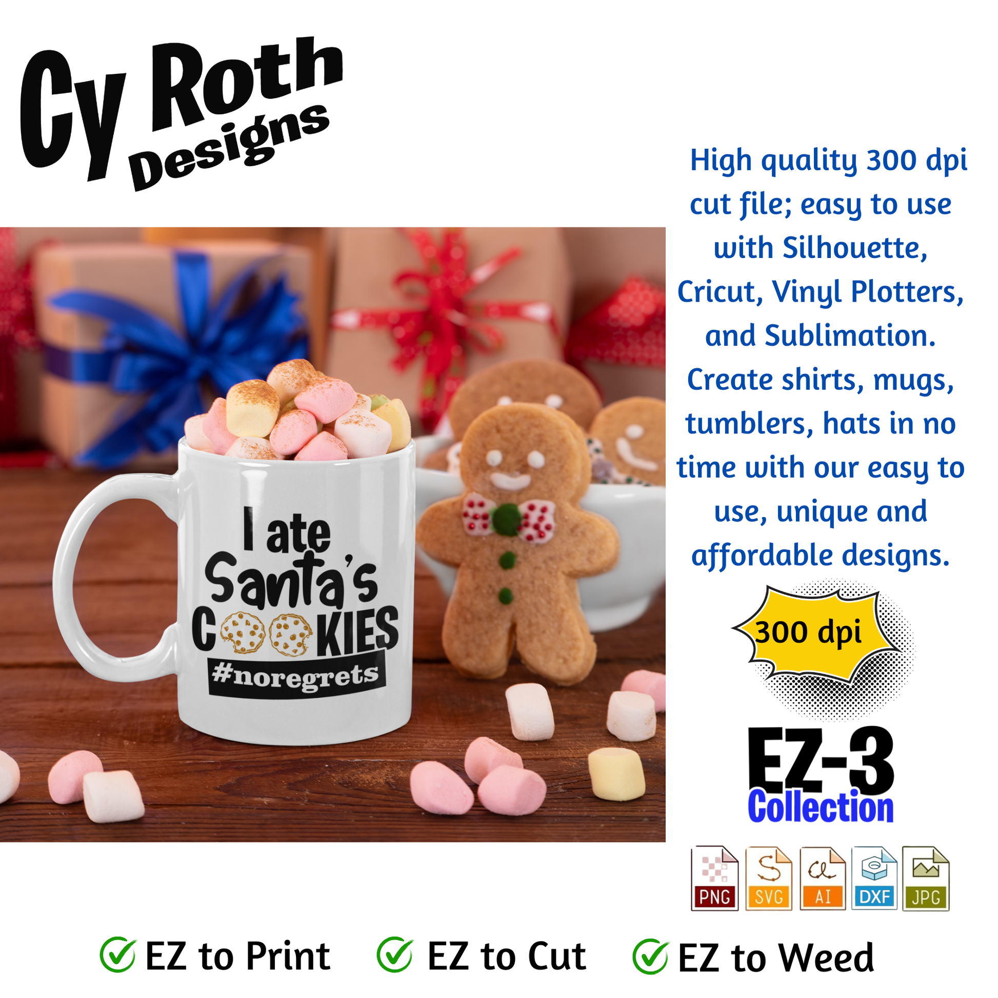 Coffee mug with funny Christmas saying "I ate Santa's cookies"