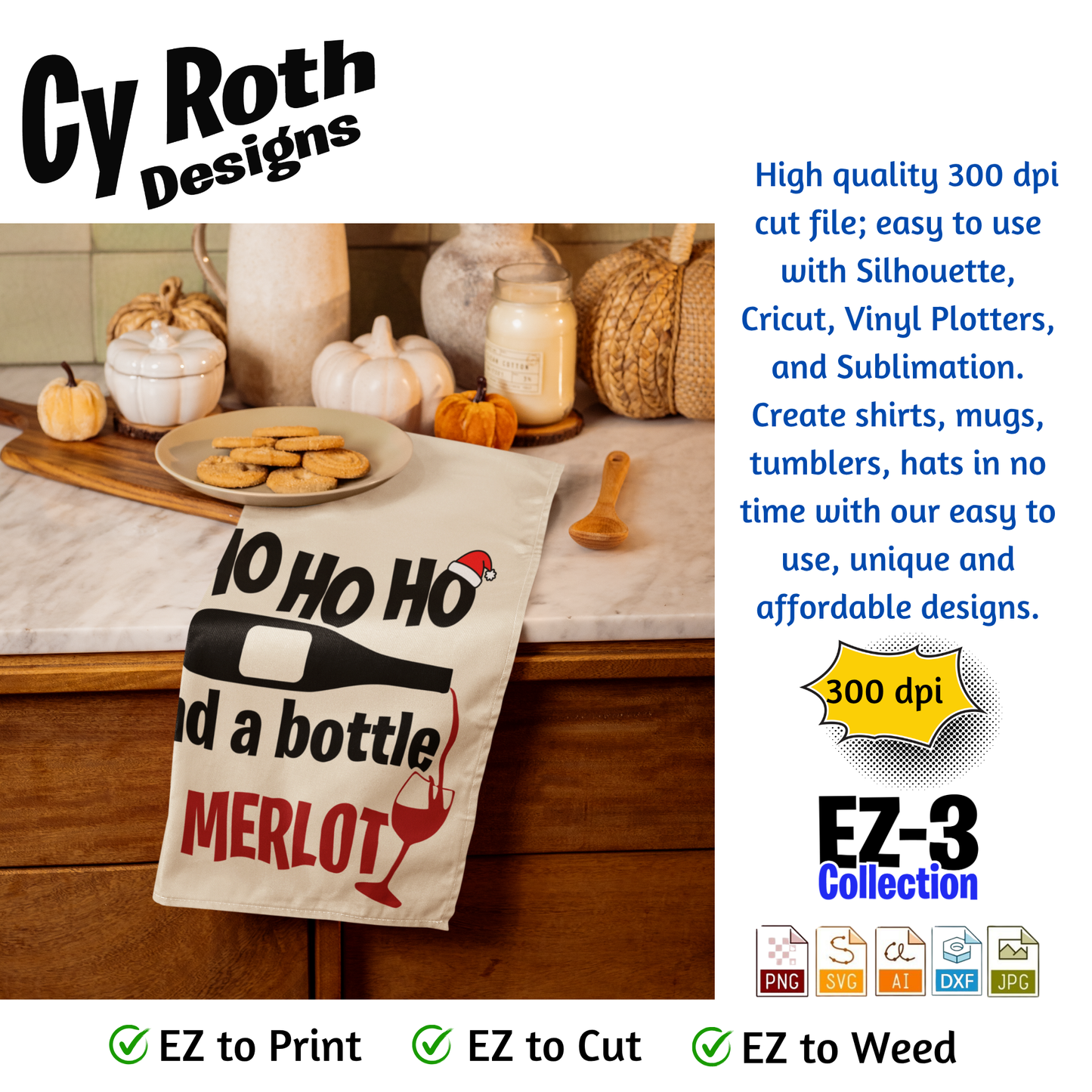 Christmas svg - HO HO HO and Merlot. Vector and Color Designs for Tumblers, Shirts, Wall Art (PNG, SVG Digital Download)