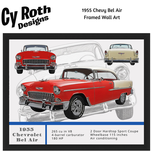 1955 Chevy Bel Air Poster, Wall Art